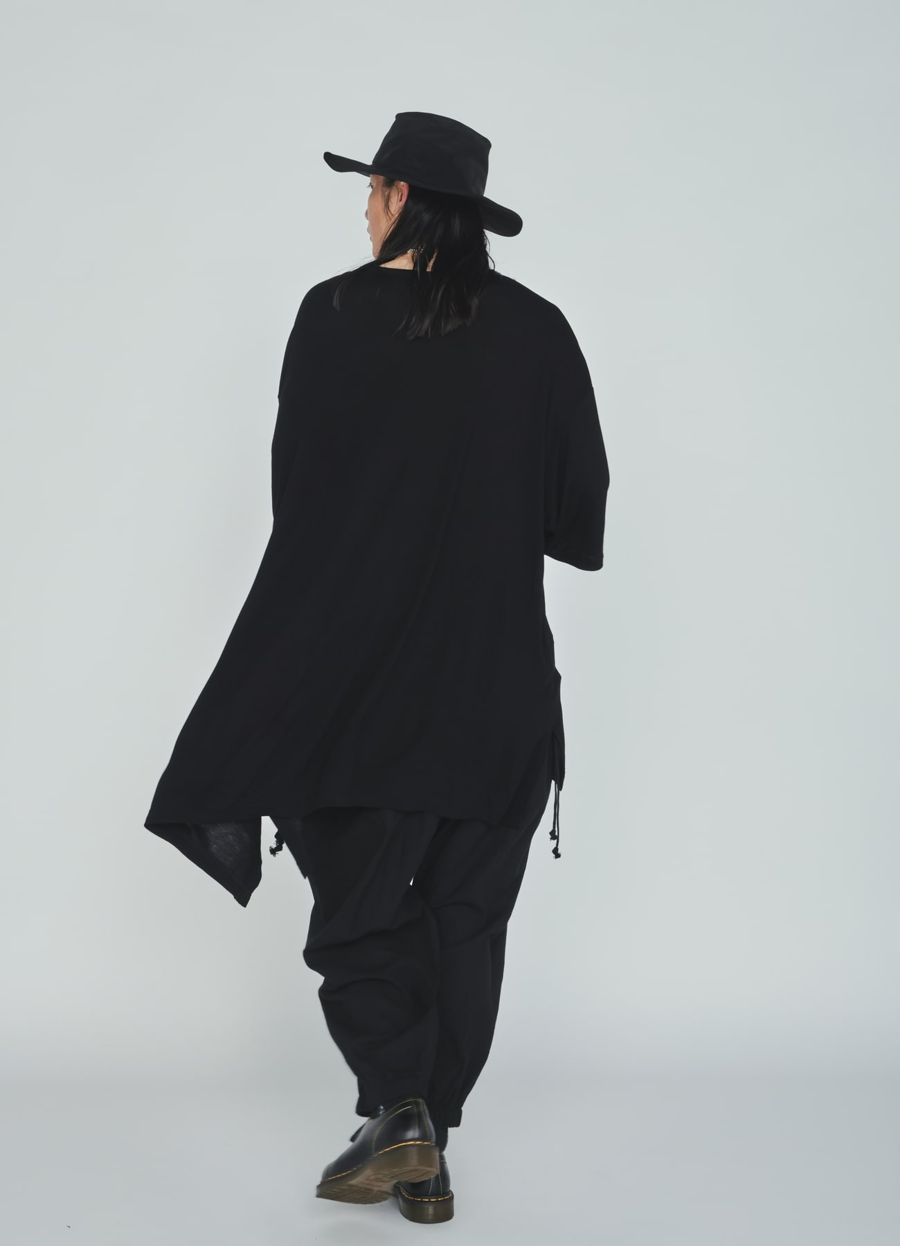 Cotton-Linen Poplin GATHERED POCKET ELASTIC HEM PANTS