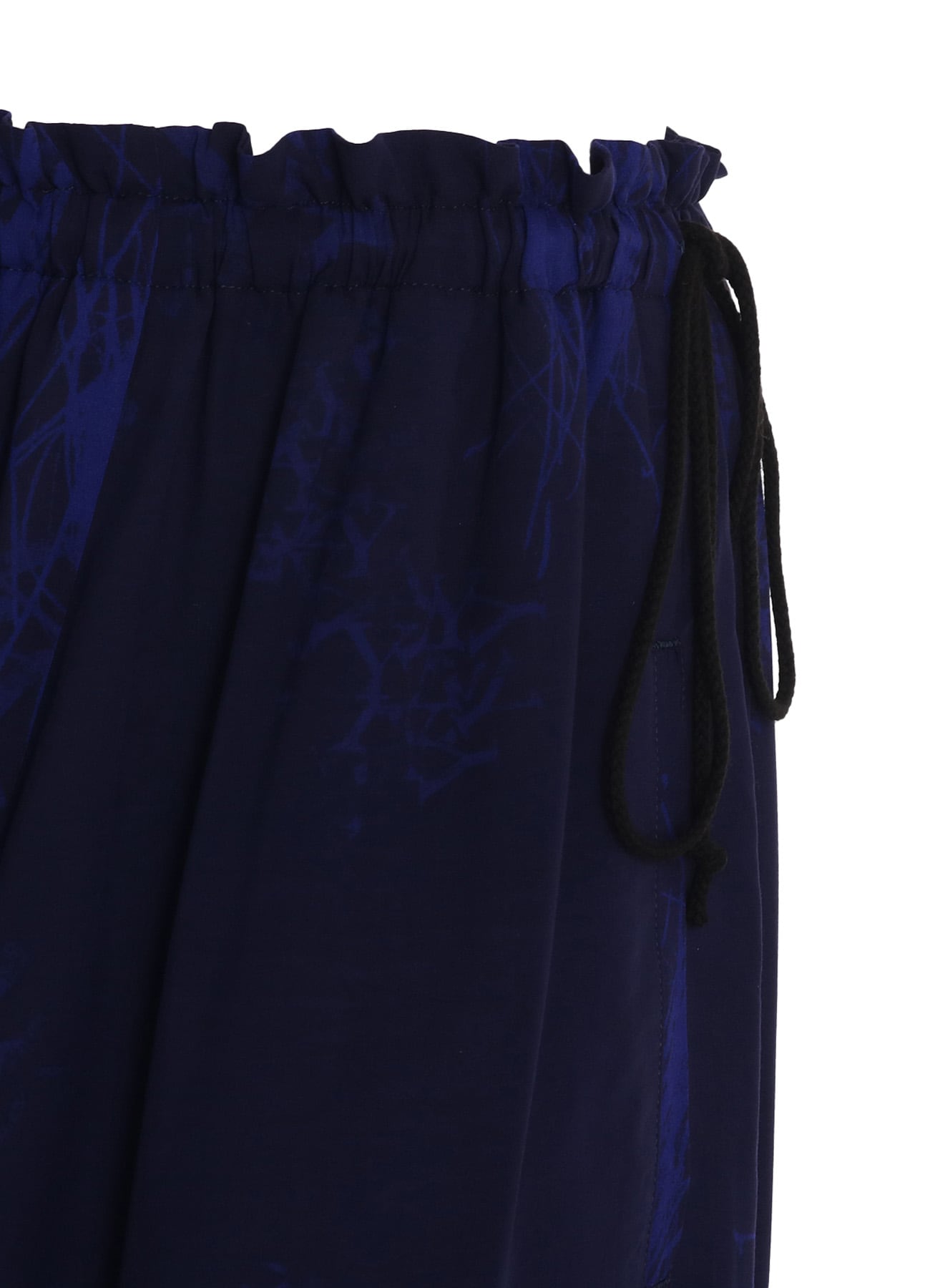 RAYON “Y” LETTER AND INDIAN MOTIF PRINT WRAP SKIRT(S Navy): S'YTE