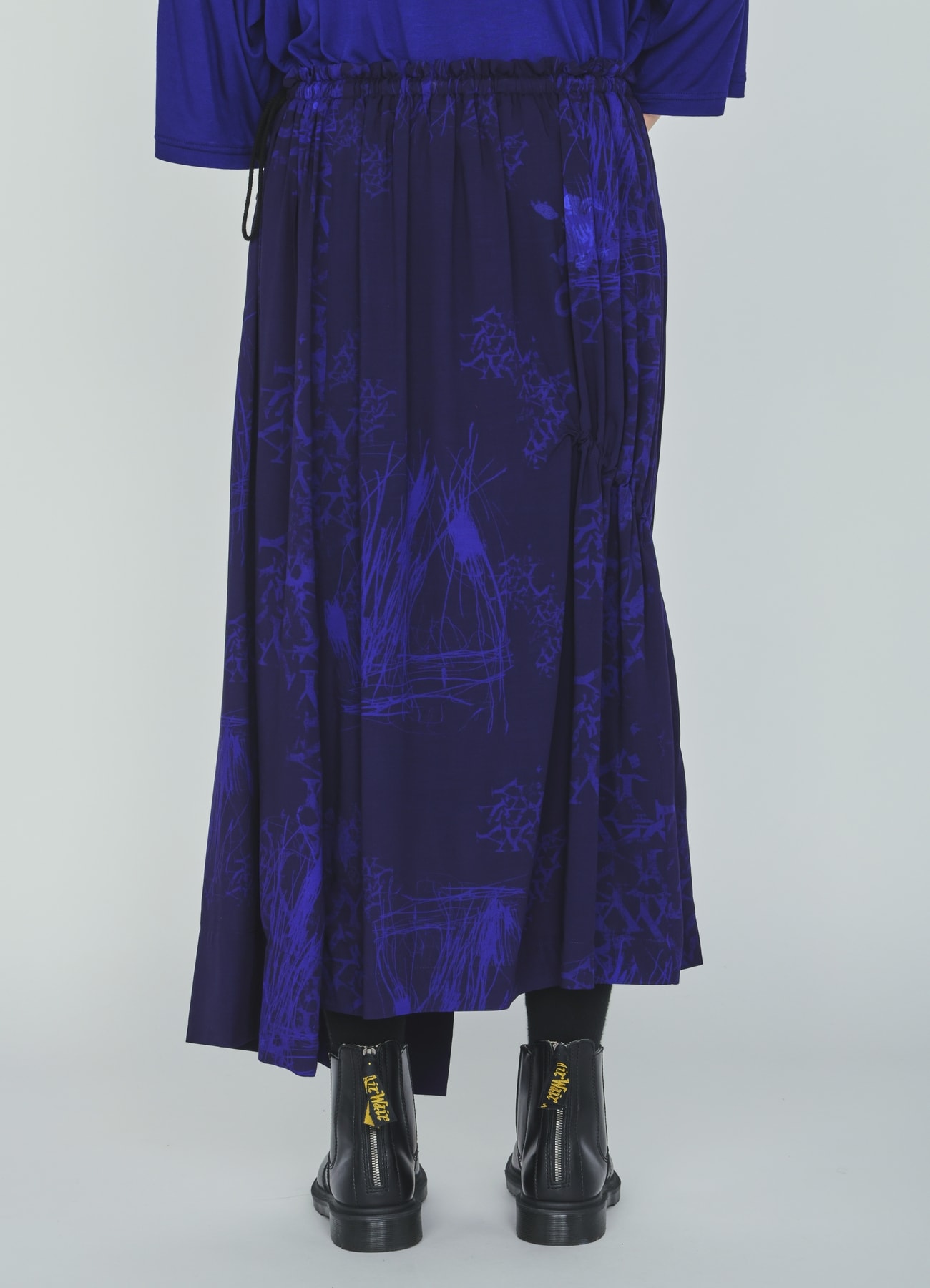 RAYON “Y” LETTER AND INDIAN MOTIF PRINT WRAP SKIRT