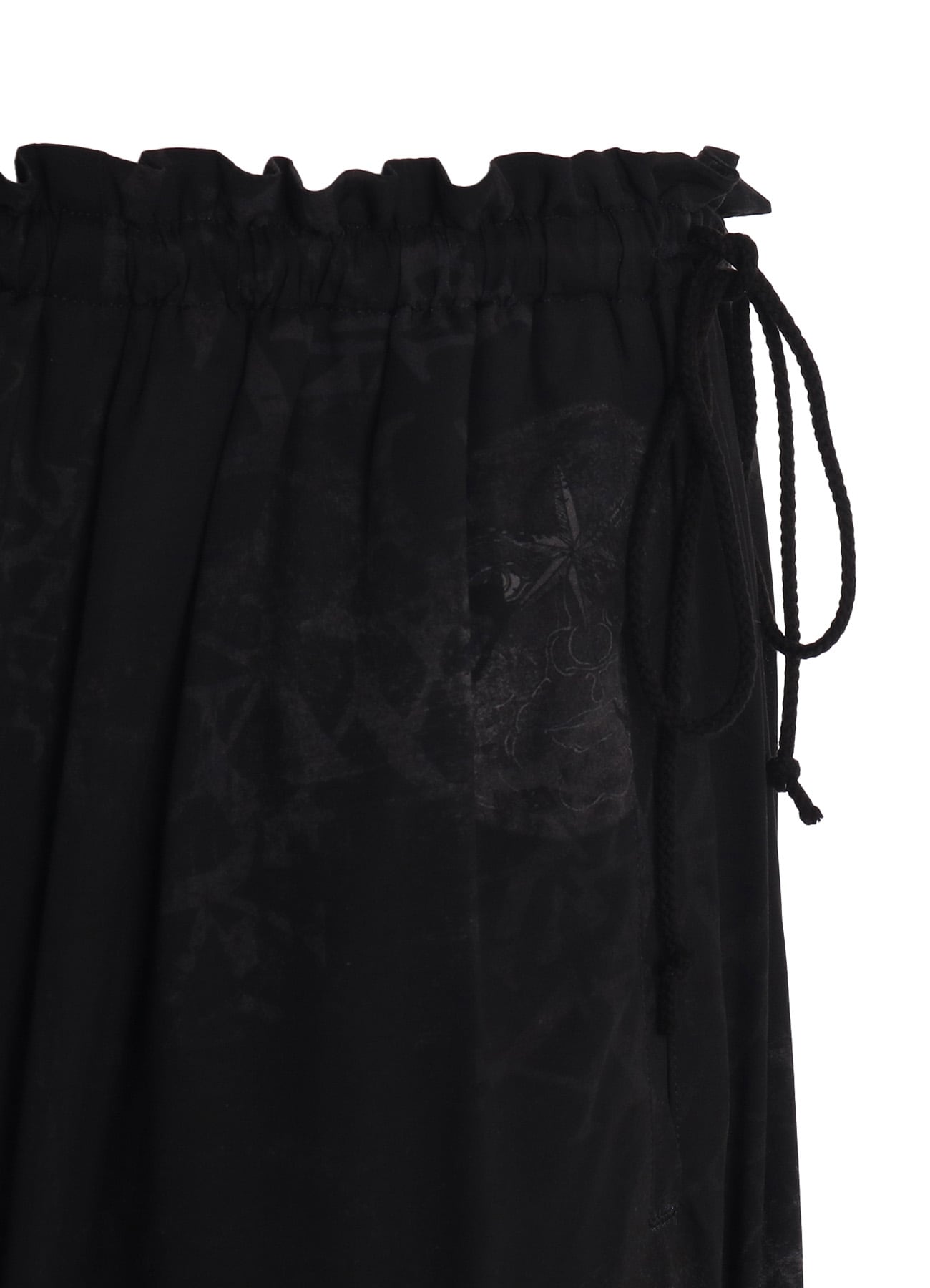 RAYON “Y” LETTER AND SUN-MOON PRINT WRAP SKIRT