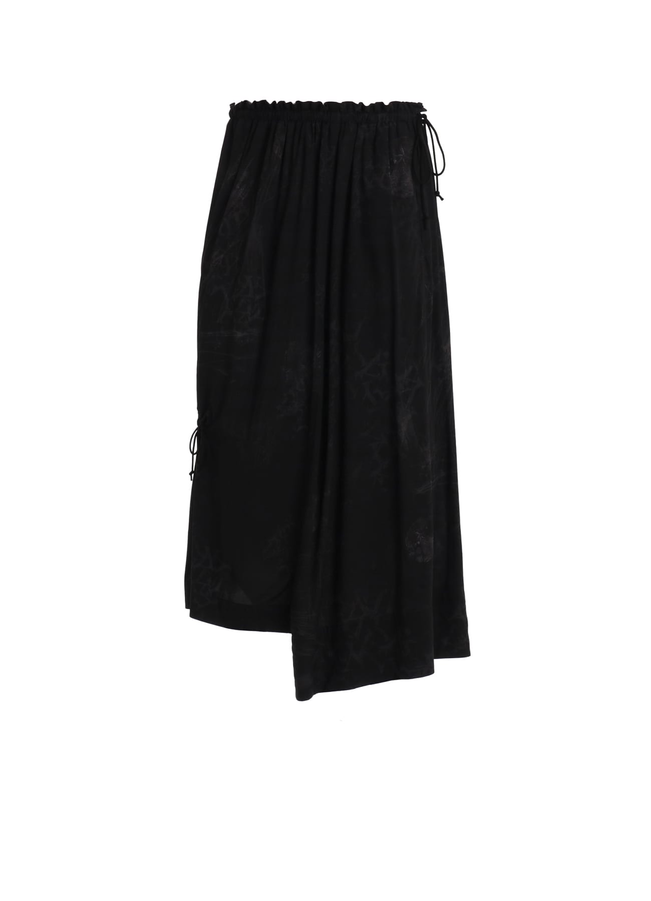 RAYON “Y” LETTER AND SUN-MOON PRINT WRAP SKIRT