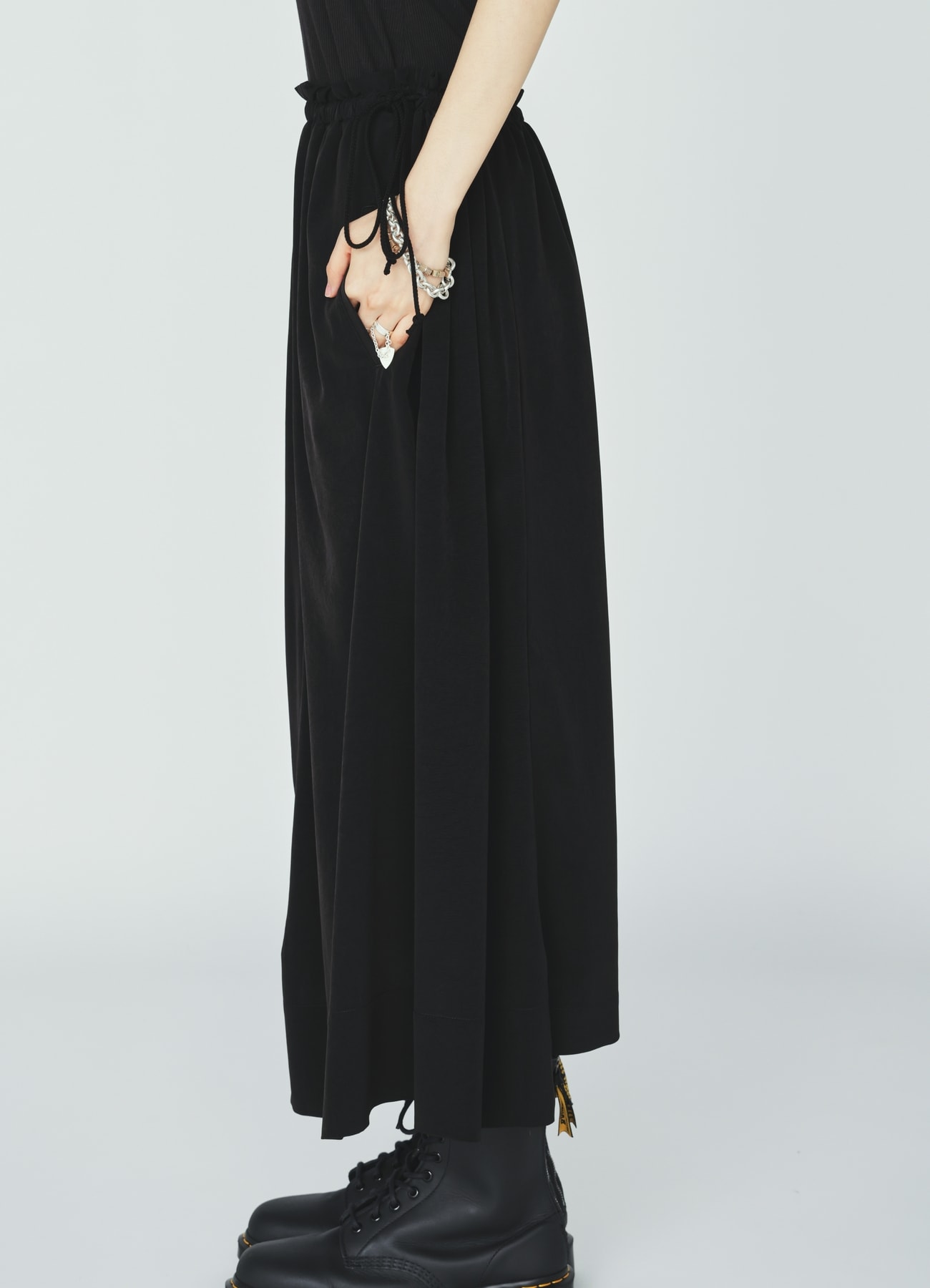 CREPE de CHINE DRAWSTRING SKIRT