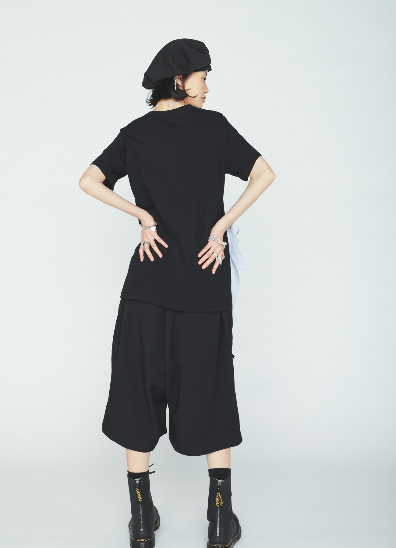 30/COTTON JERSEY WAIST DRAPE POCKET T-SHIRT