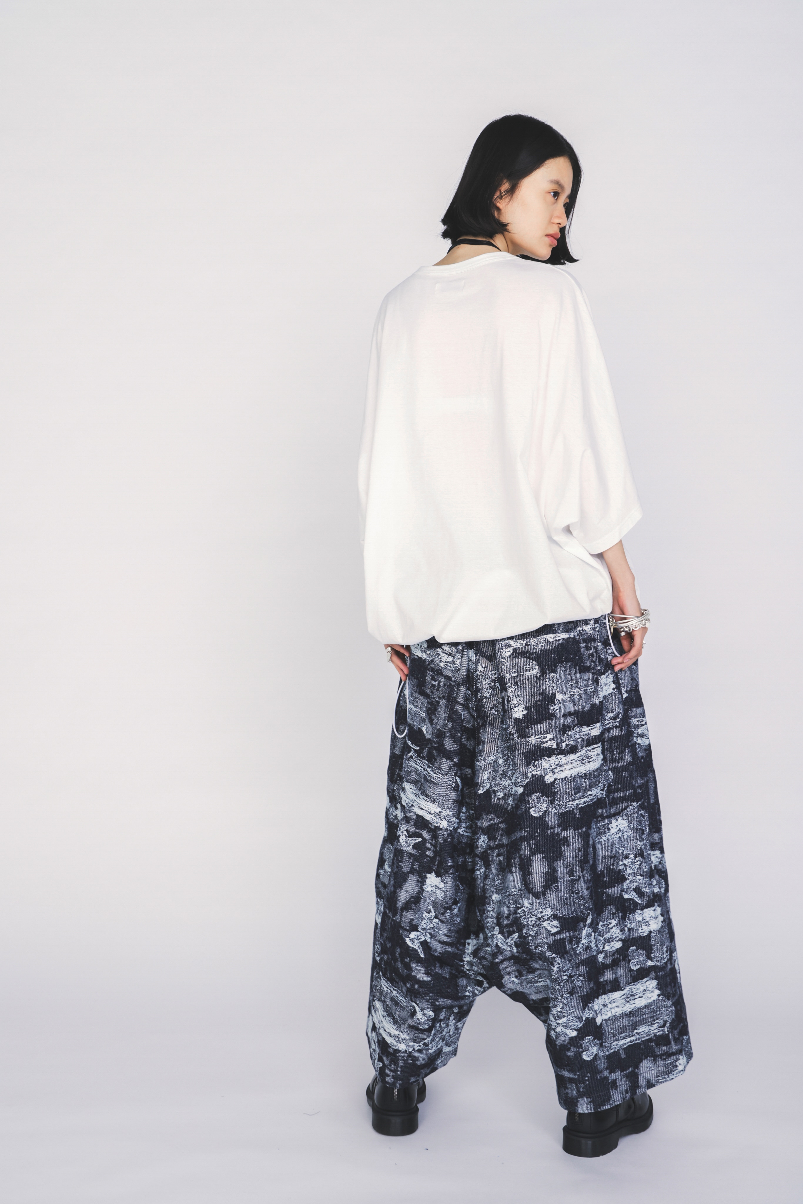 30/COTTON JERSEY ELASTIC HEM T-SHIRT