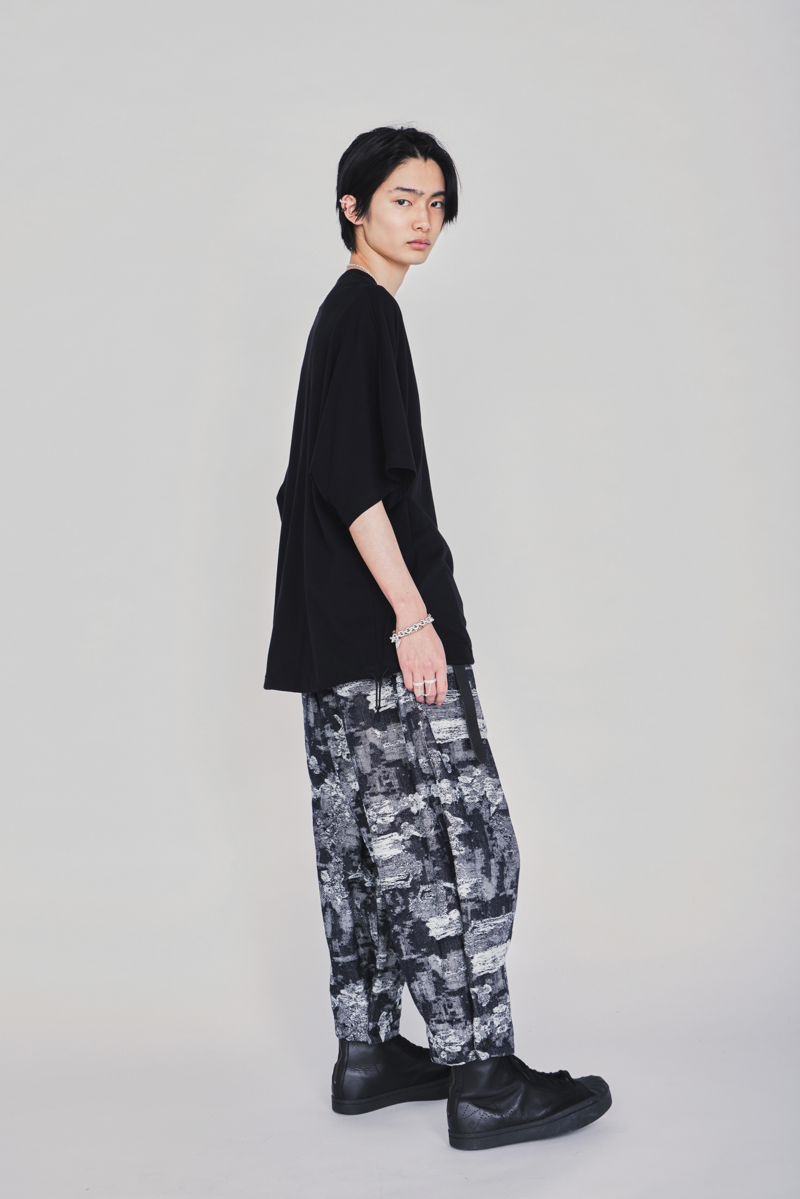 30/COTTON JERSEY ELASTIC HEM T-SHIRT