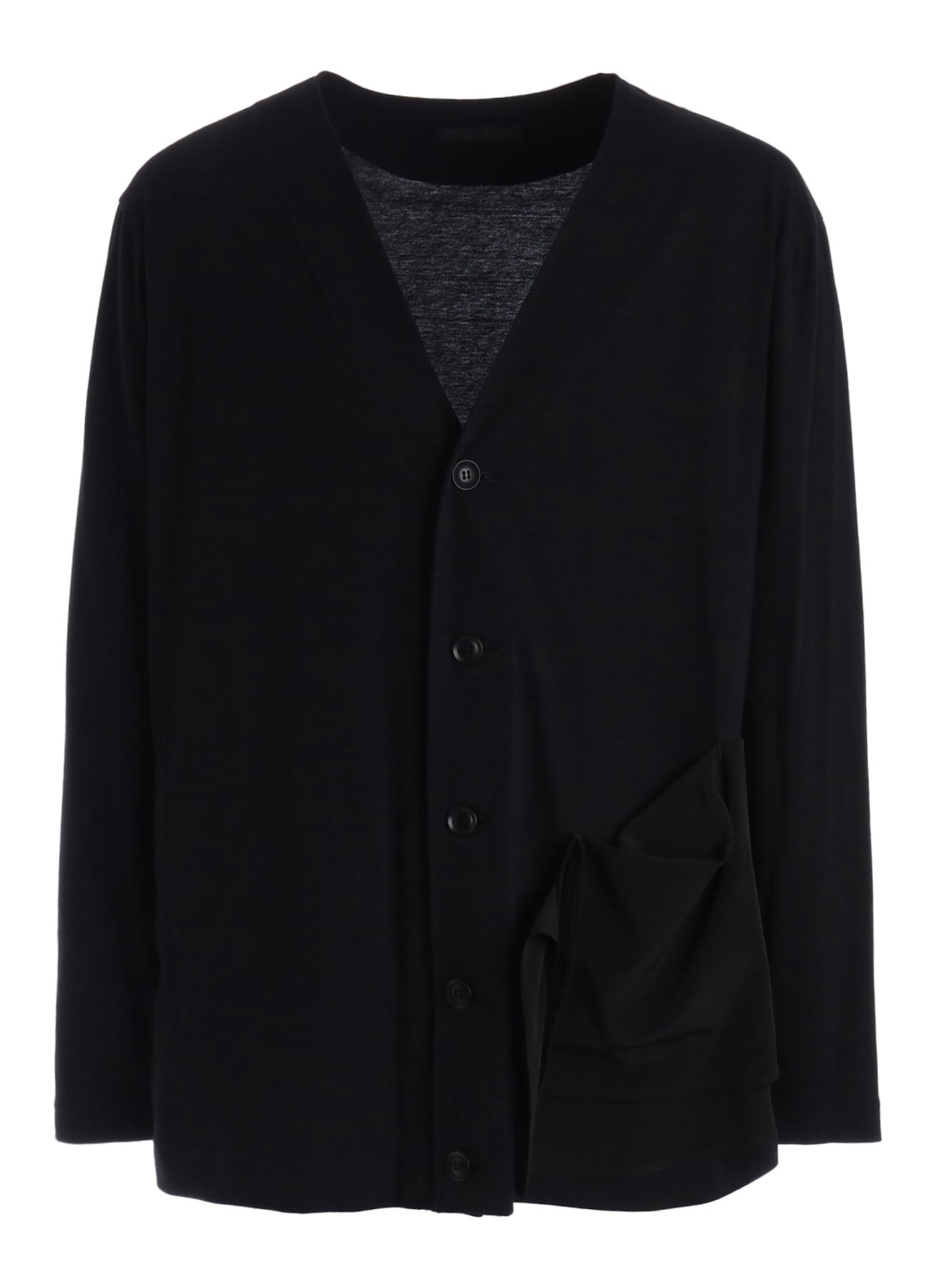 30/COTTON JERSEY ASYMMETRIC POCKET CARDIGAN