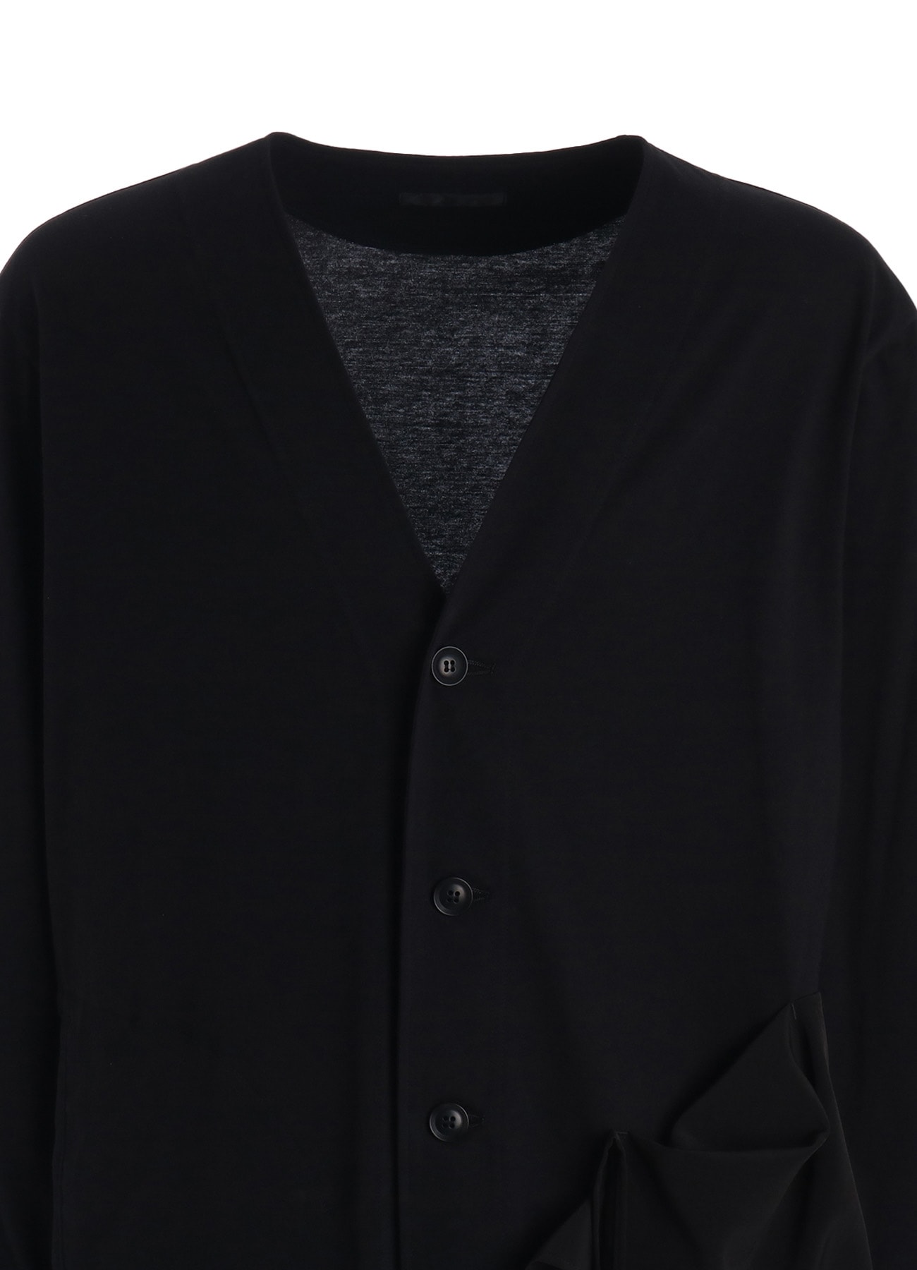 30/COTTON JERSEY ASYMMETRIC POCKET CARDIGAN