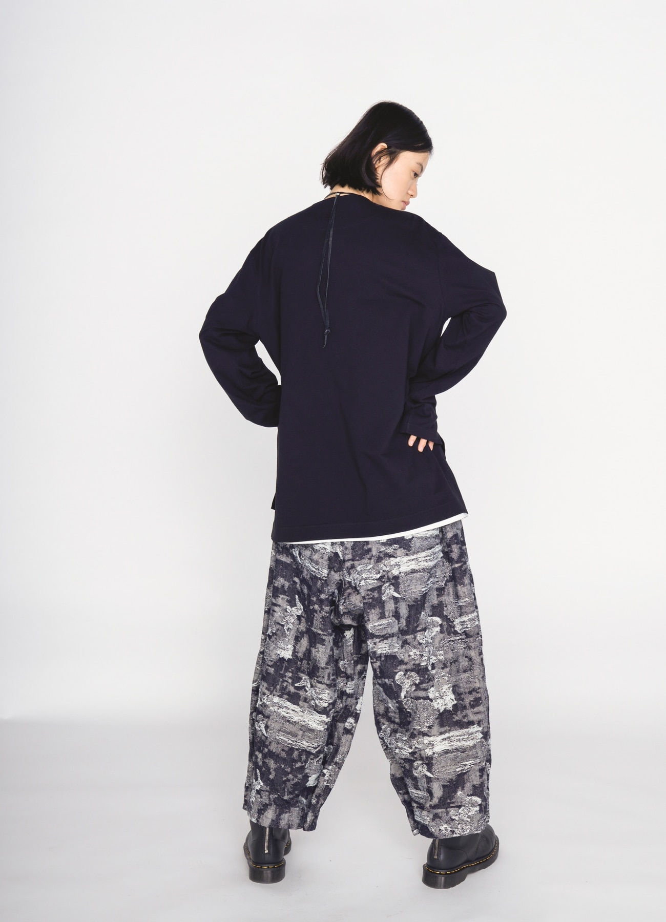 30/COTTON JERSEY ASYMMETRIC POCKET CARDIGAN