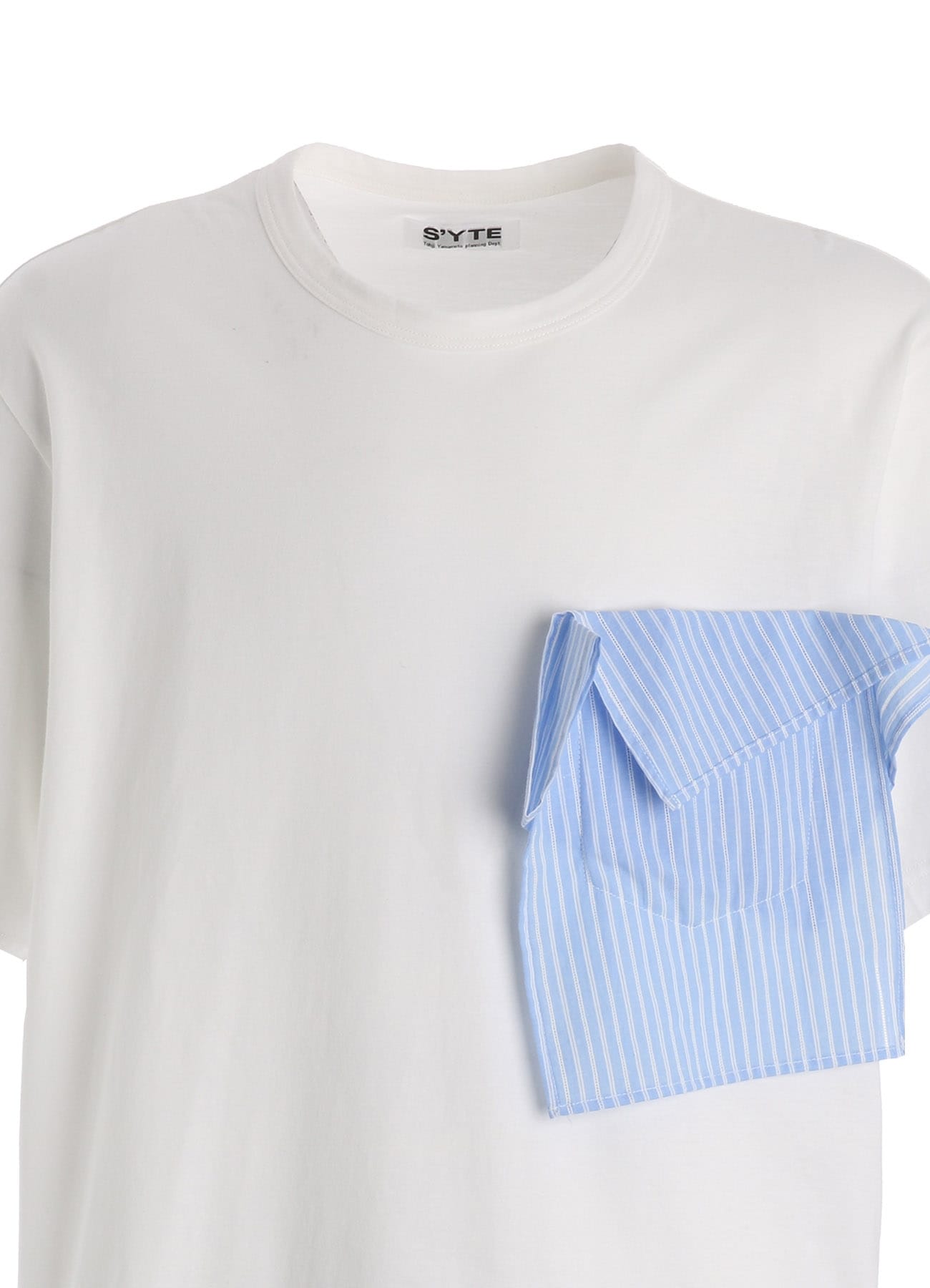30/COTTON JERSEY DRAPE POCKET T-SHIRT