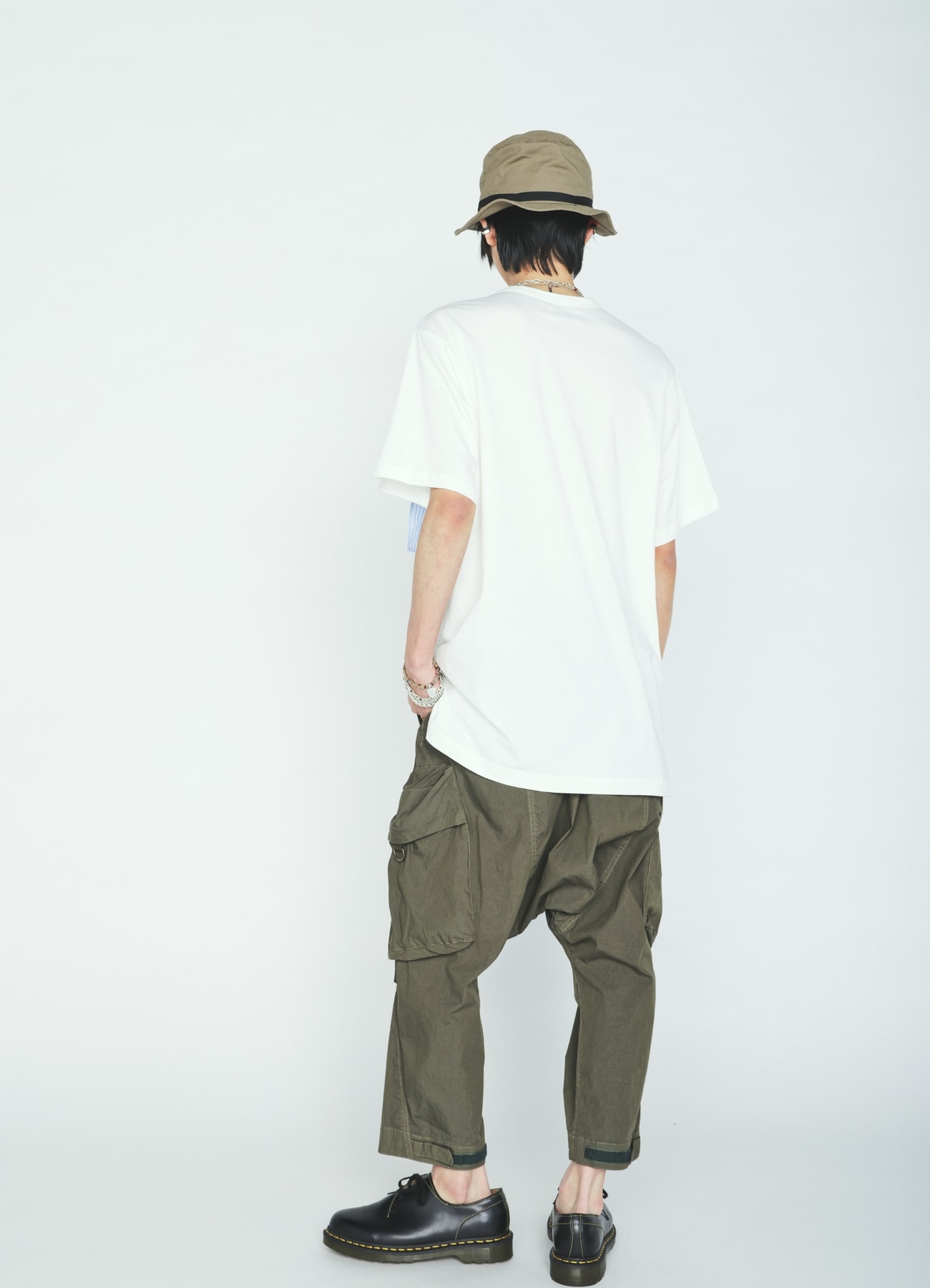 30/COTTON JERSEY DRAPE POCKET T-SHIRT