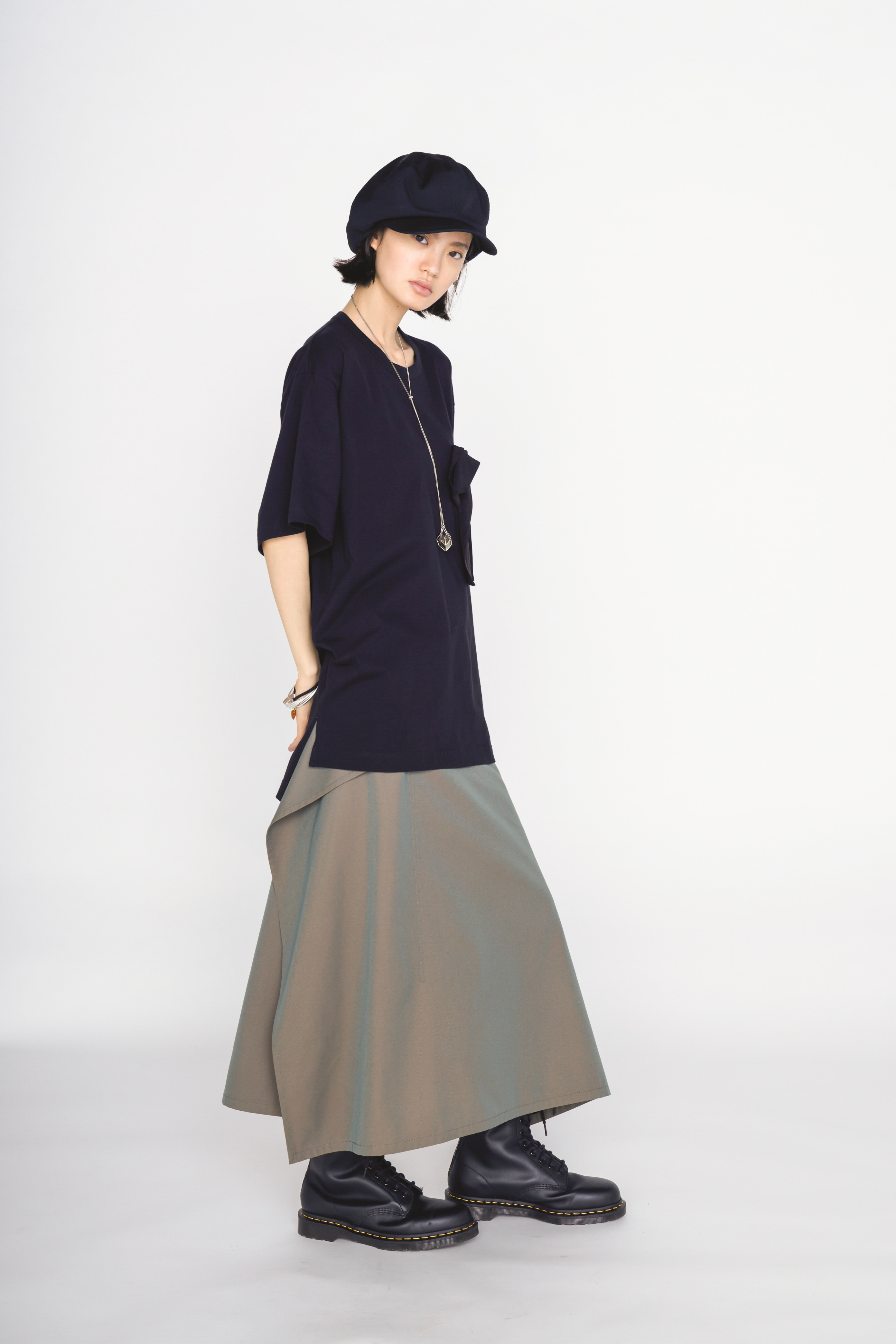 30/COTTON JERSEY DRAPE POCKET T-SHIRT
