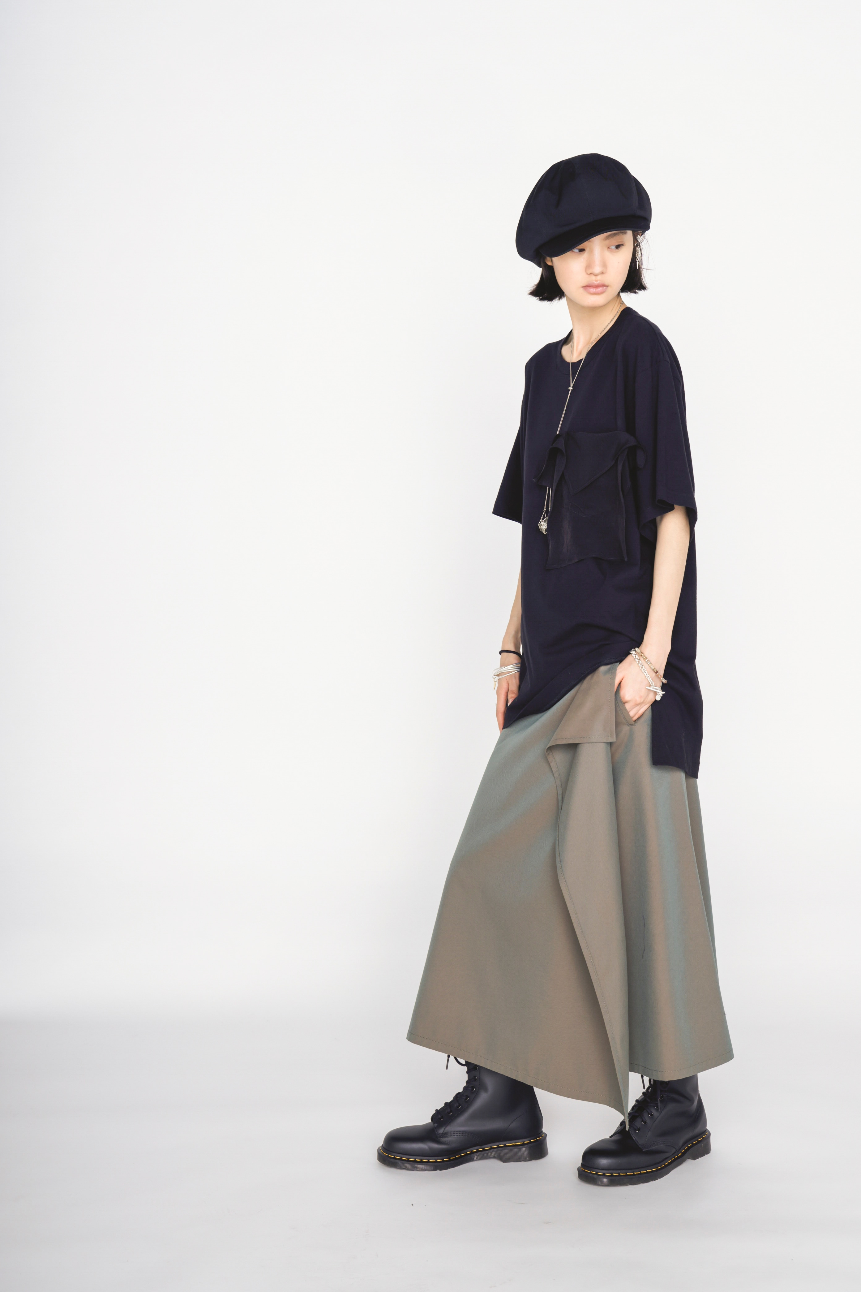 30/COTTON JERSEY DRAPE POCKET T-SHIRT
