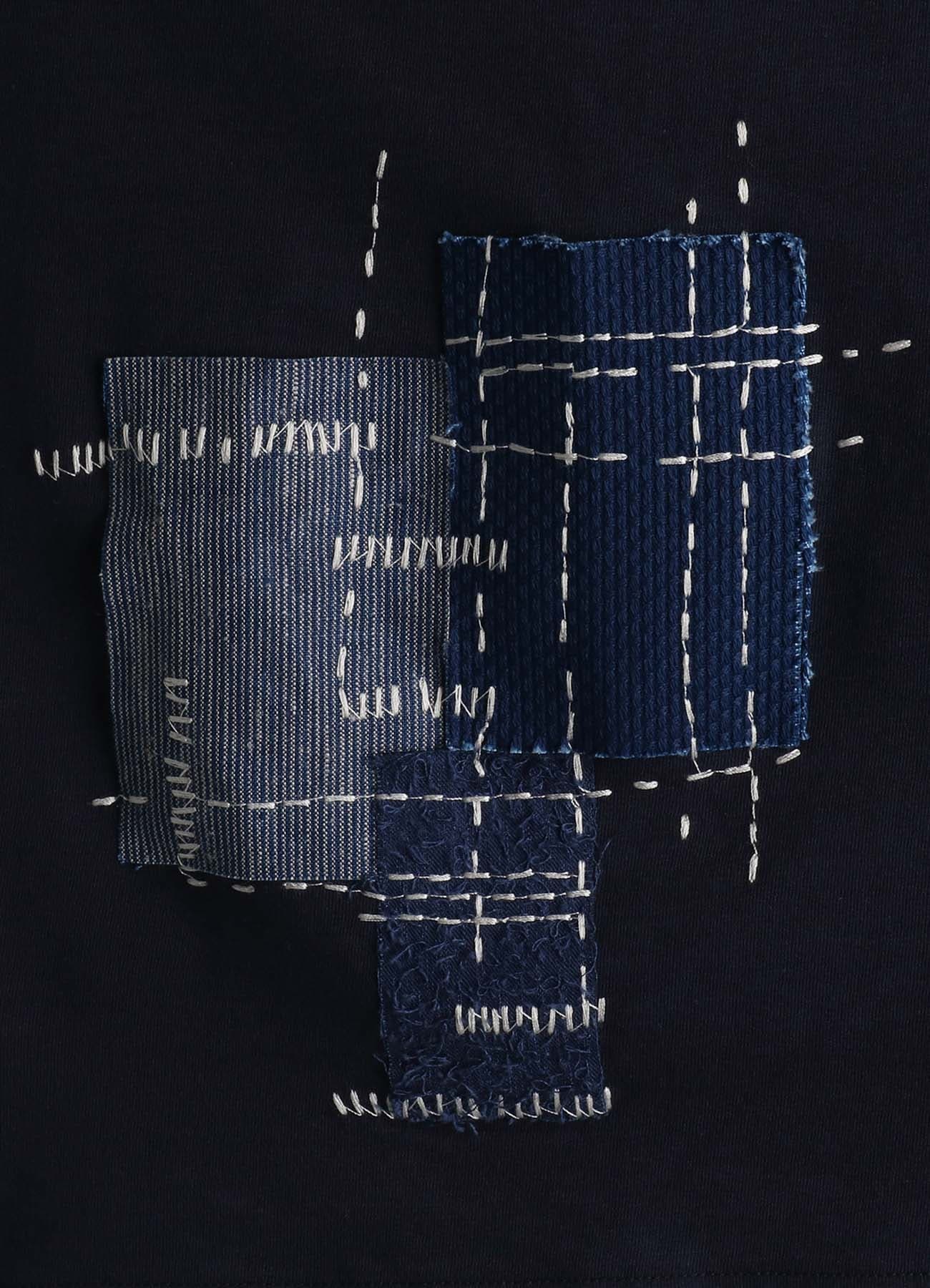 30/COTTON JERSEY SASHIKO EMBROIDERY T-SHIRT