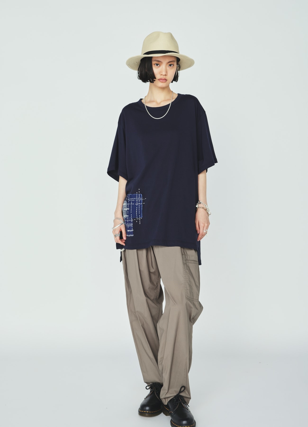 30/COTTON JERSEY SASHIKO EMBROIDERY T-SHIRT