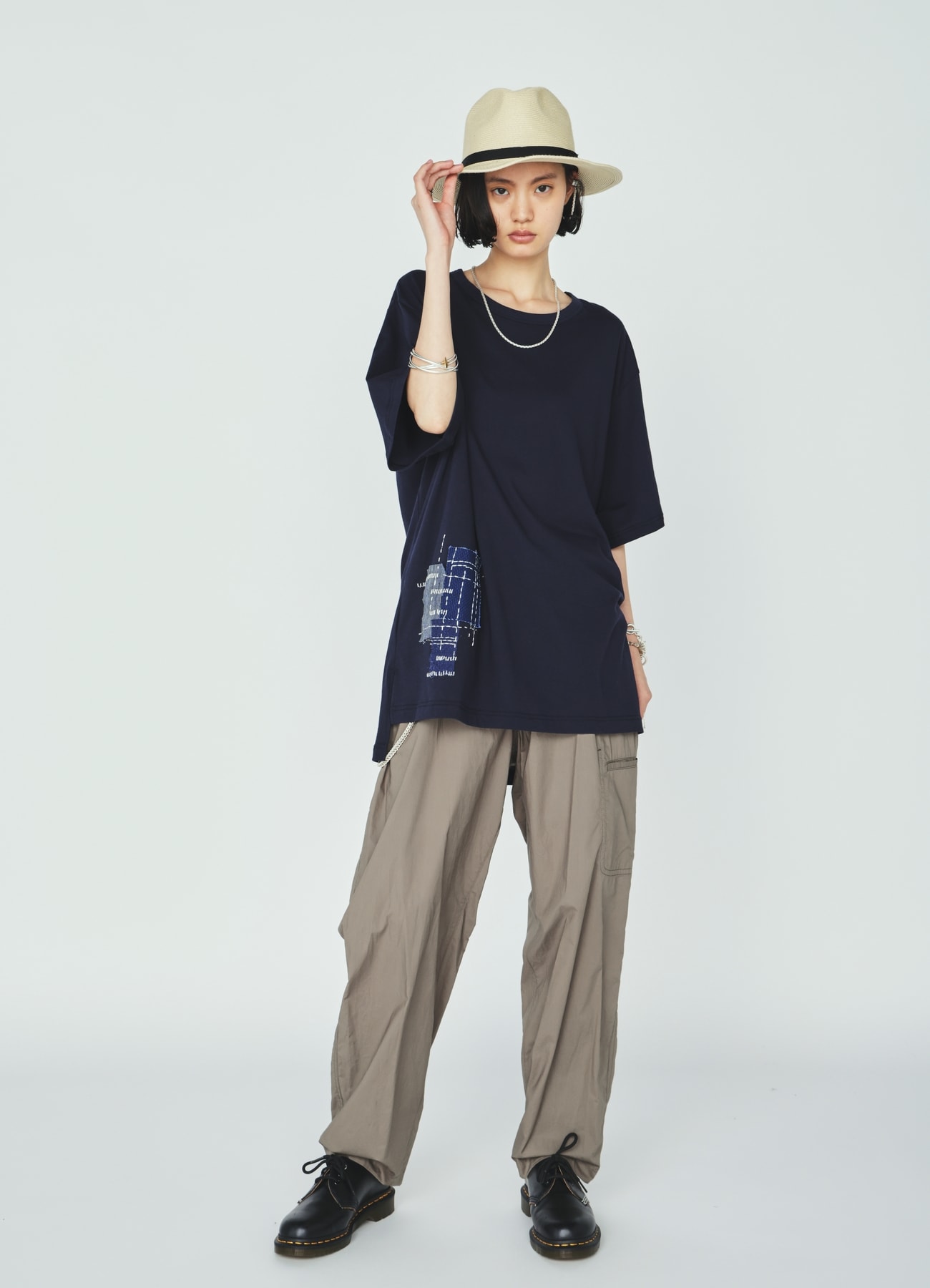 30/COTTON JERSEY SASHIKO EMBROIDERY T-SHIRT