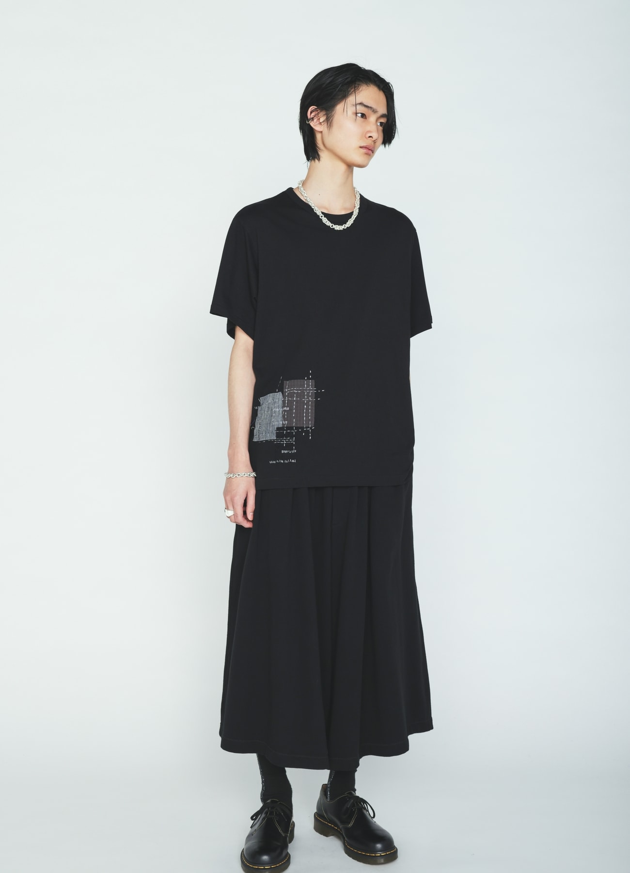 30/COTTON JERSEY SASHIKO EMBROIDERY T-SHIRT