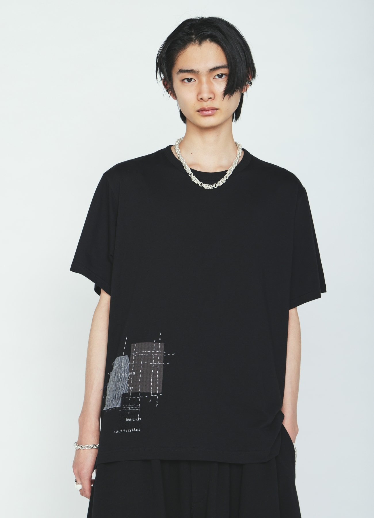 30/COTTON JERSEY SASHIKO EMBROIDERY T-SHIRT