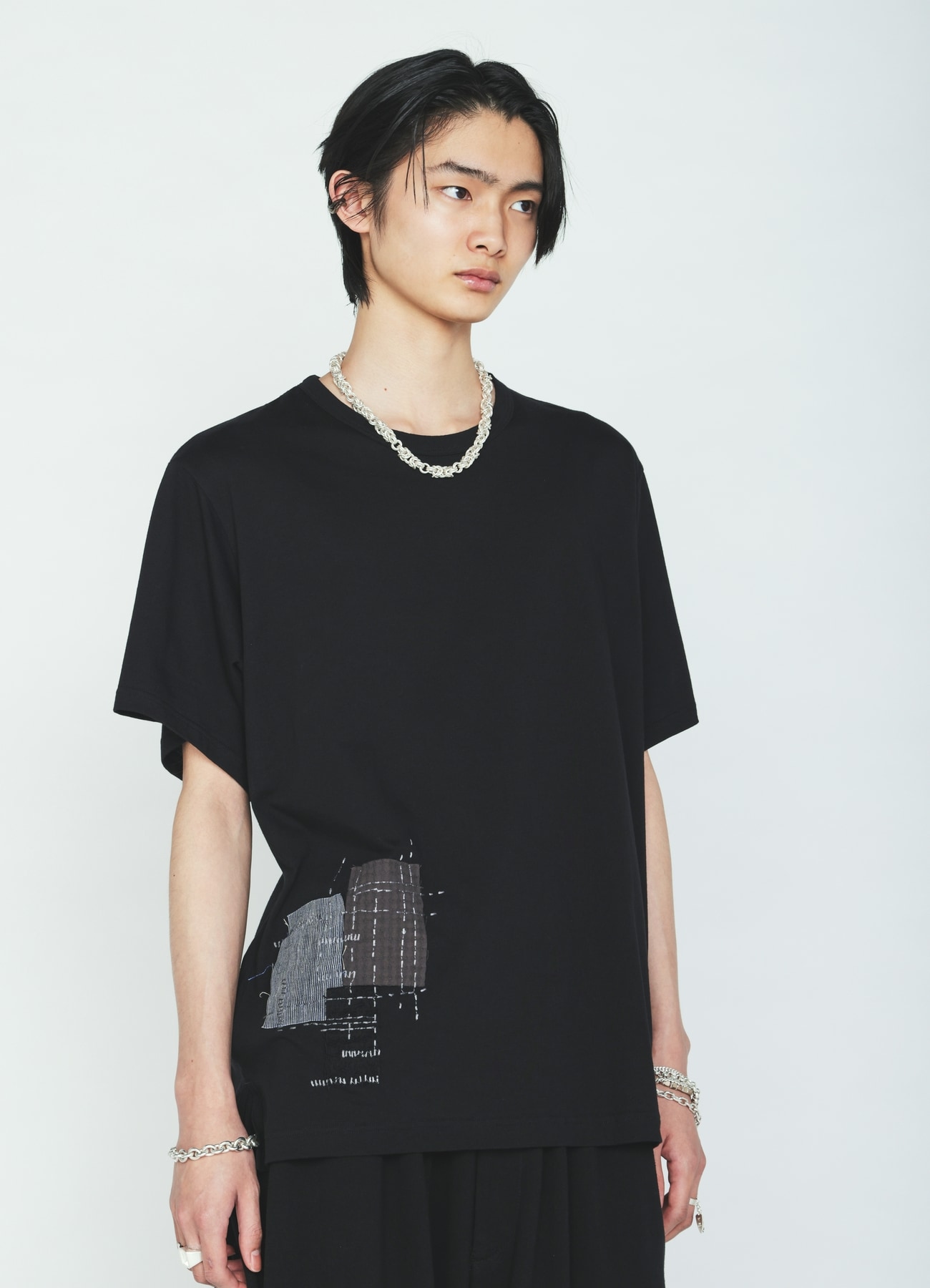 30/COTTON JERSEY SASHIKO EMBROIDERY T-SHIRT