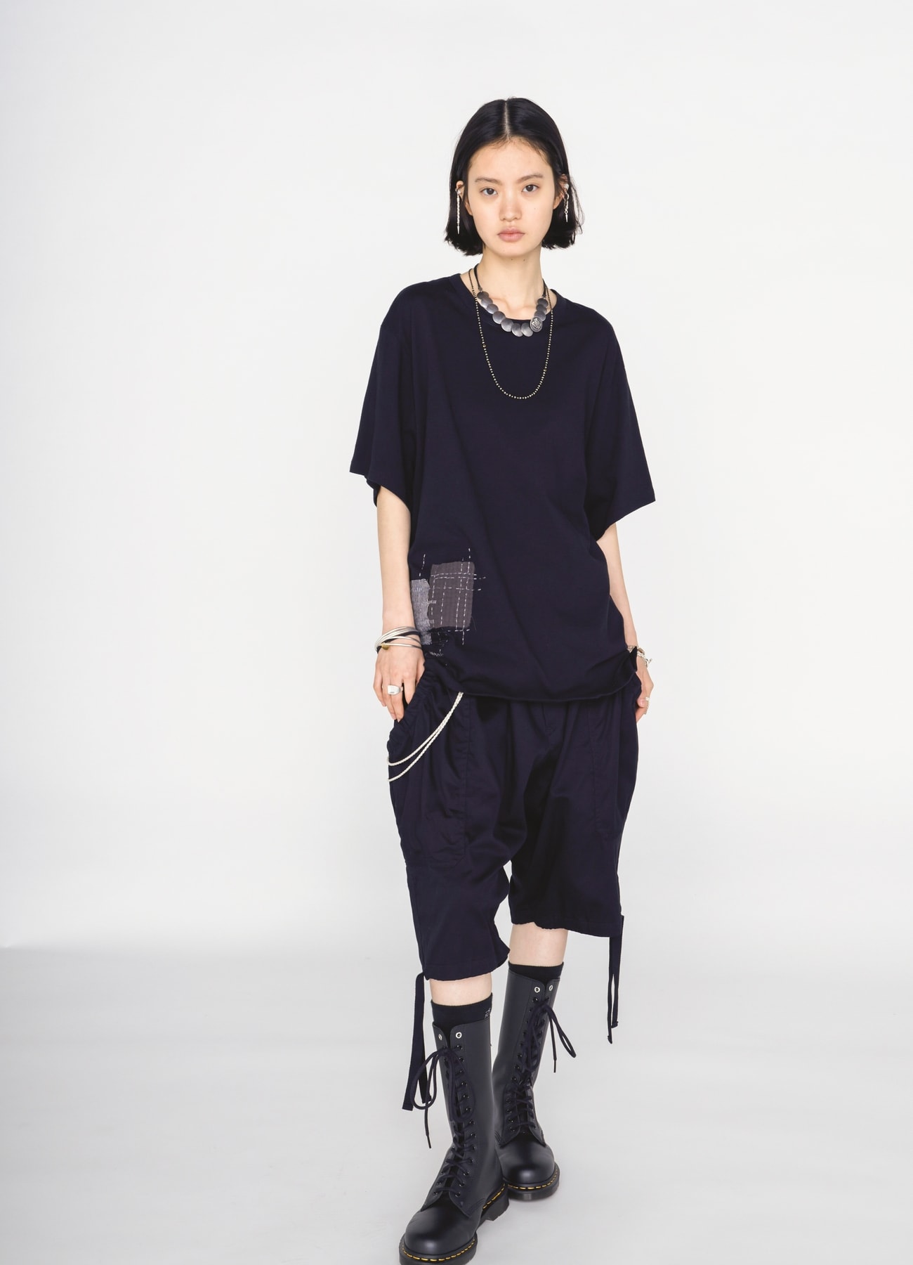 30/COTTON JERSEY SASHIKO EMBROIDERY T-SHIRT