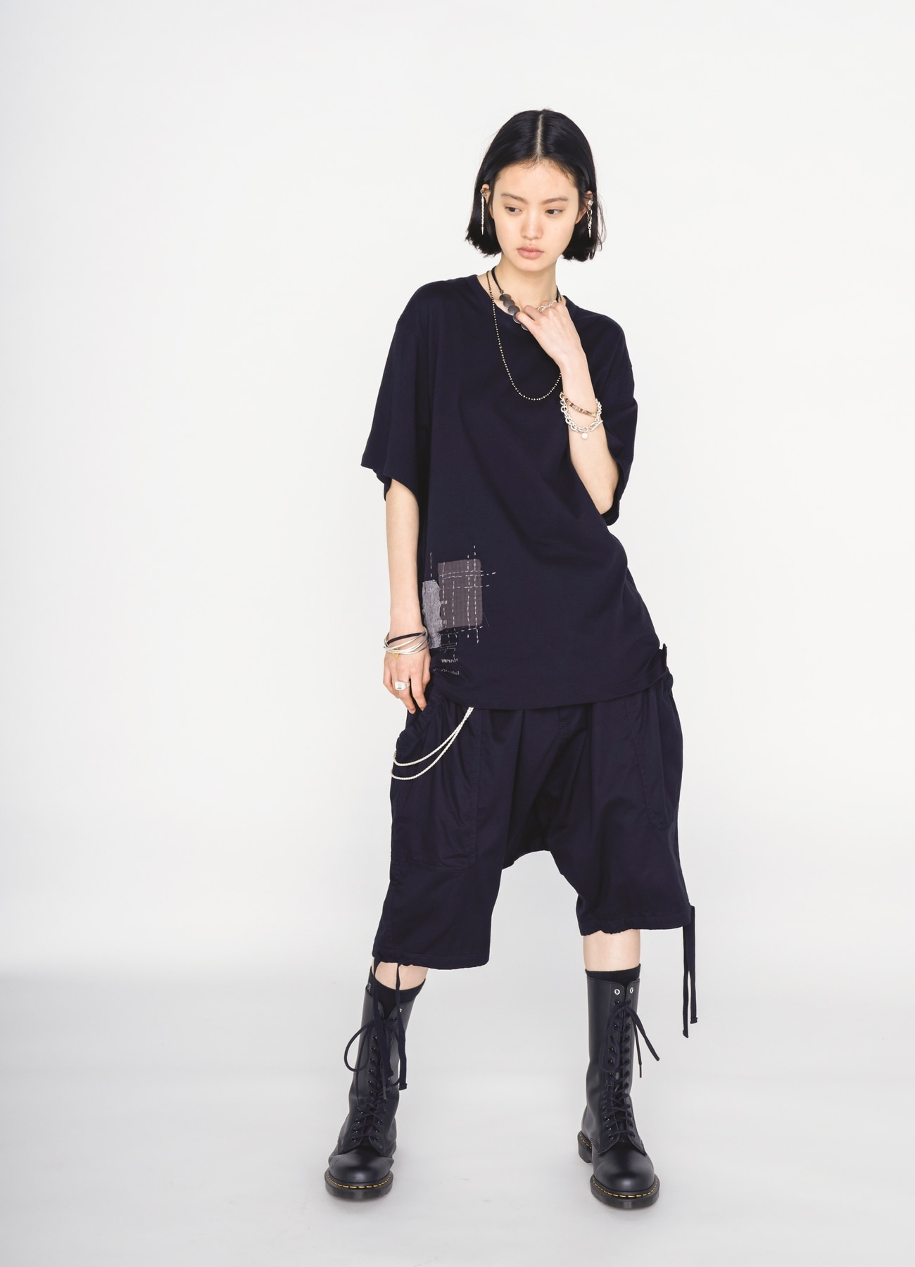 30/COTTON JERSEY SASHIKO EMBROIDERY T-SHIRT