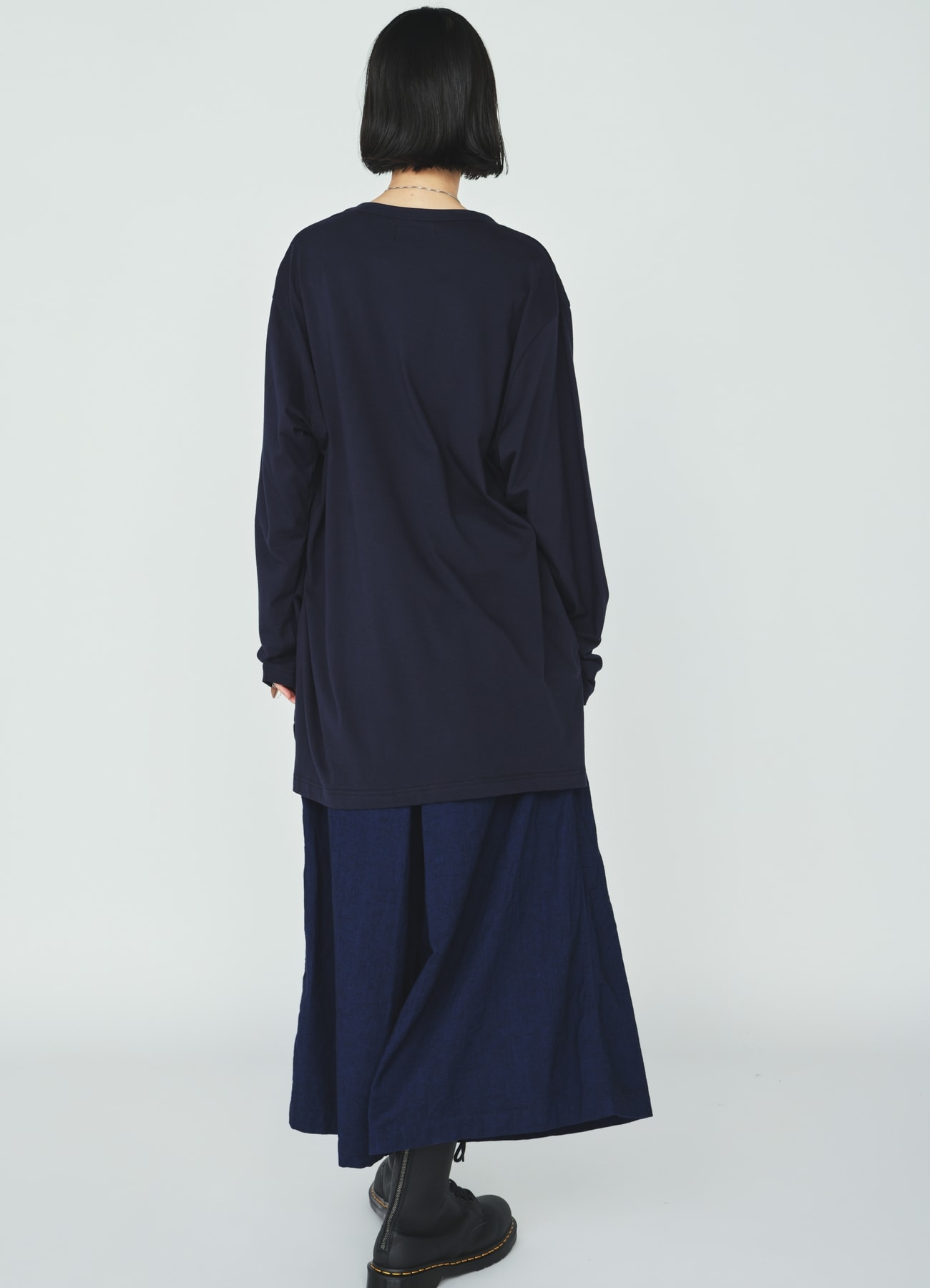 30/COTTON JERSEY SASHIKO EMBROIDERY LONG T-SHIRT