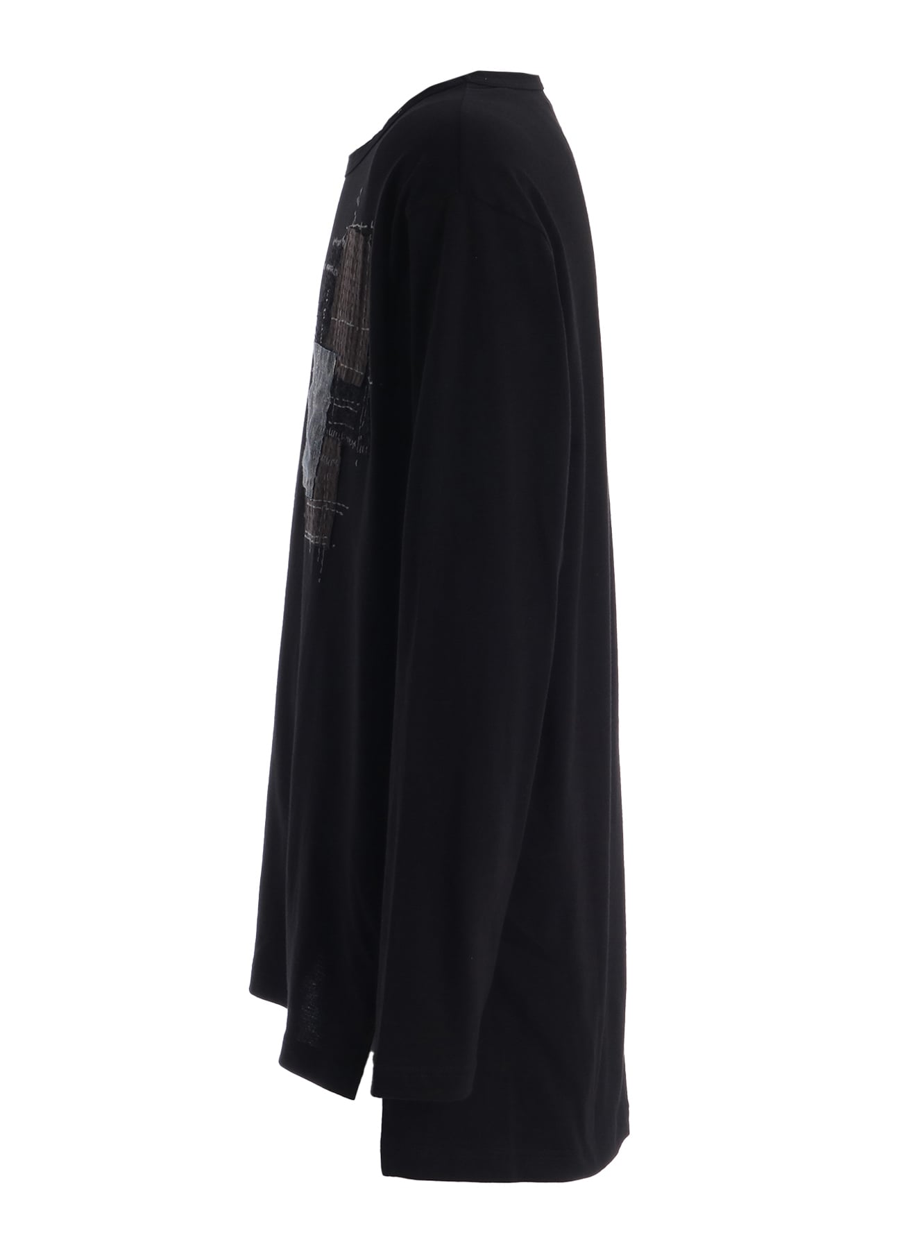 30/COTTON JERSEY SASHIKO EMBROIDERY LONG T-SHIRT