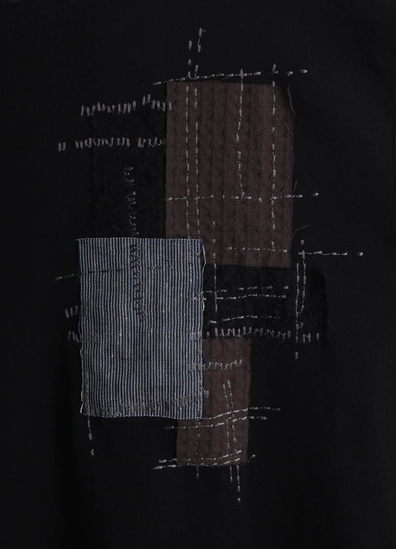 30/COTTON JERSEY SASHIKO EMBROIDERY LONG T-SHIRT