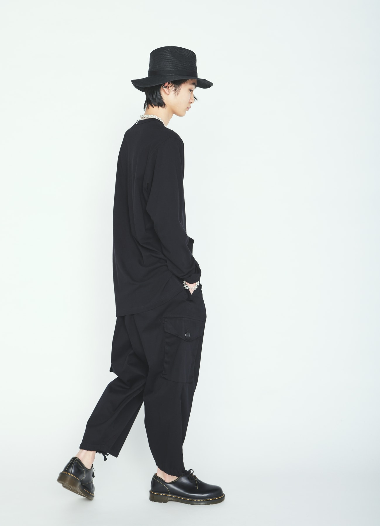30/COTTON JERSEY SASHIKO EMBROIDERY LONG T-SHIRT