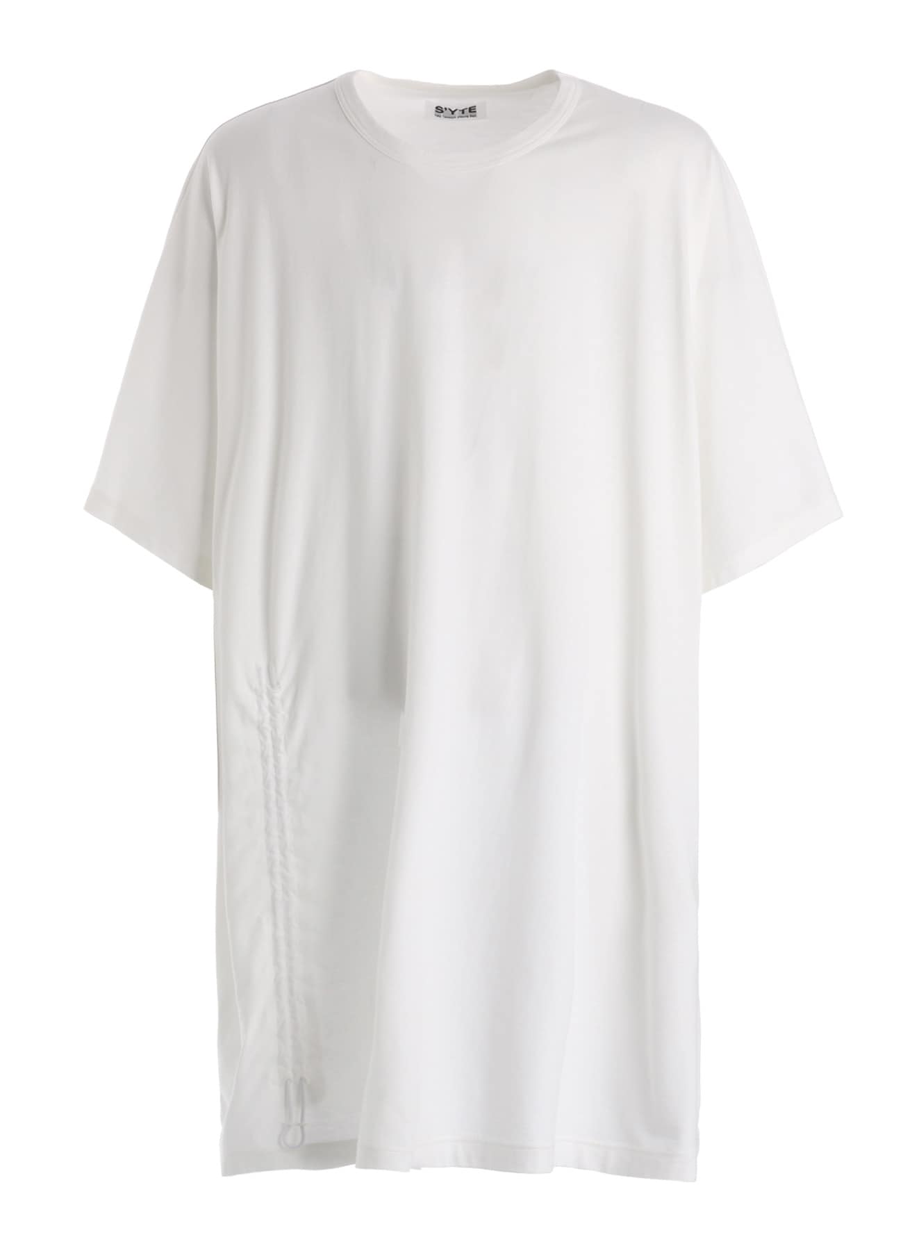 30/COTTON JERSEY ELASTIC DRAWSTRING GATHERED T-SHIRT