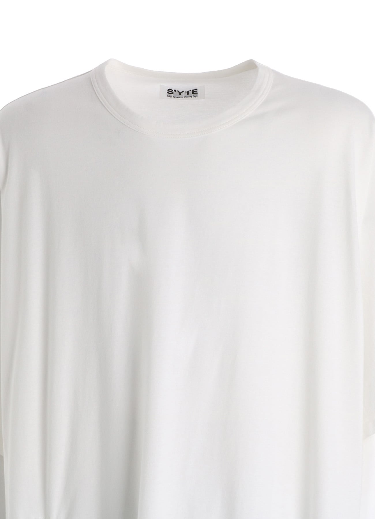 30/COTTON JERSEY ELASTIC DRAWSTRING GATHERED T-SHIRT