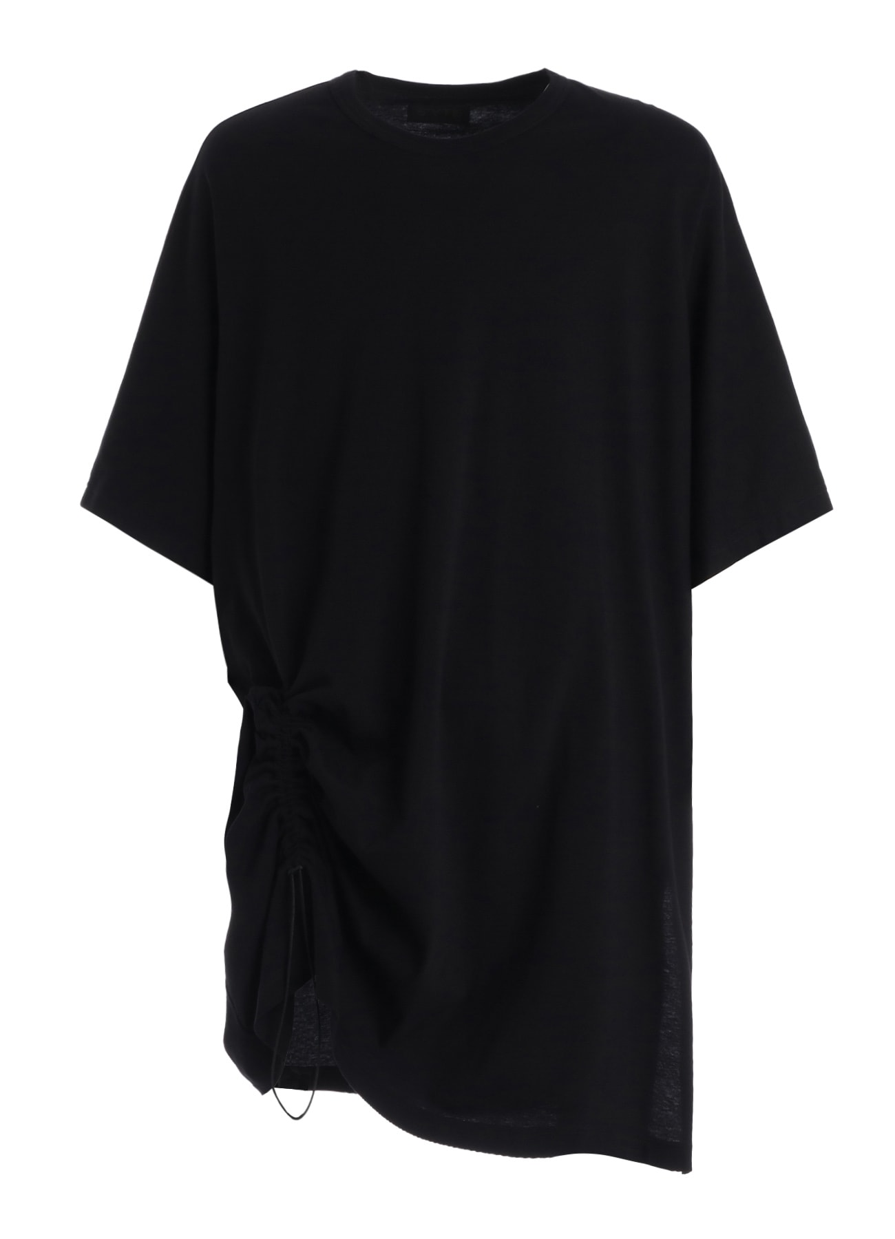 30/COTTON JERSEY ELASTIC DRAWSTRING GATHERED T-SHIRT