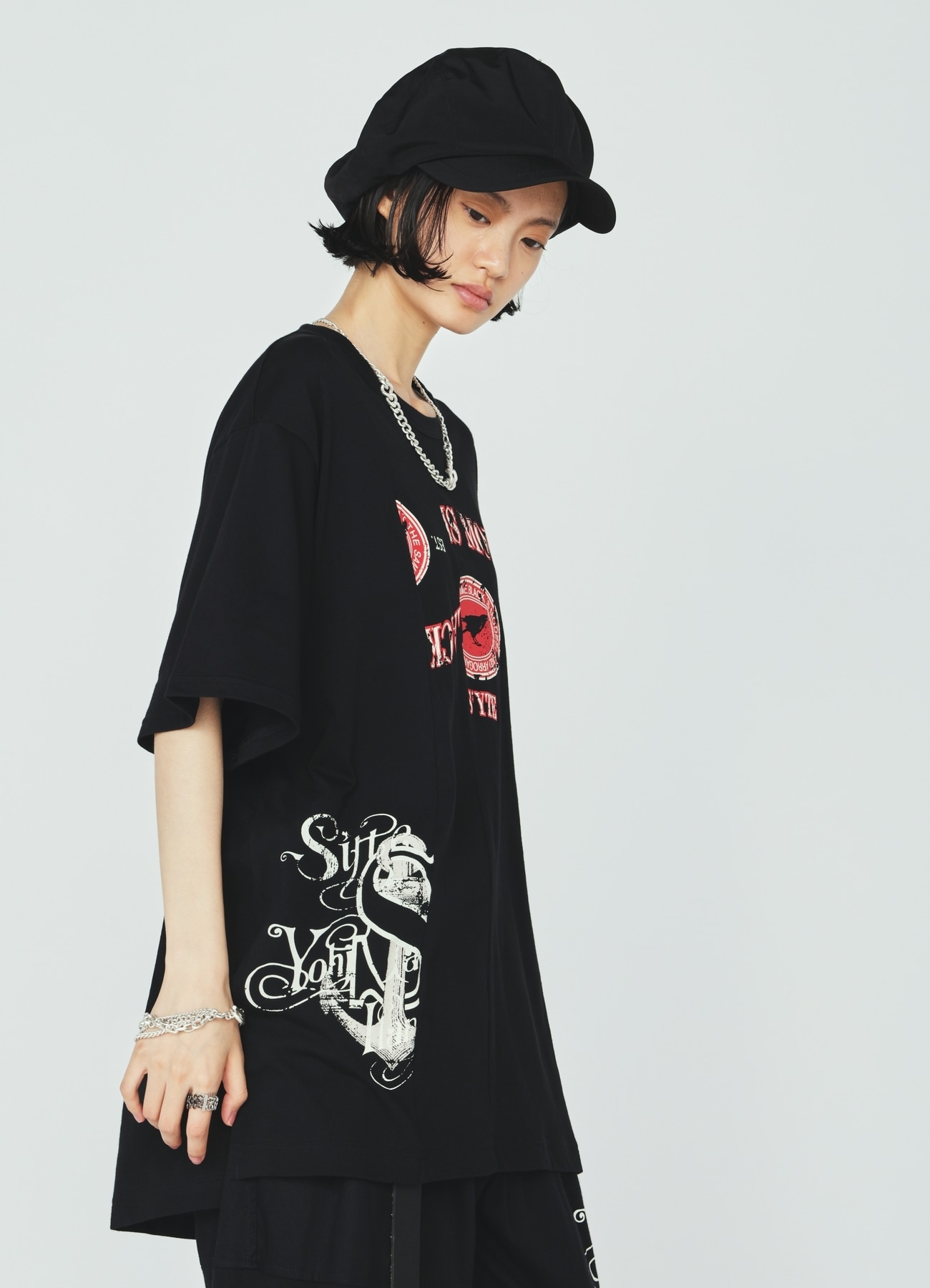 30S COTTON JERSEY CROW AND ANCHOR PRINT T-SHIRT