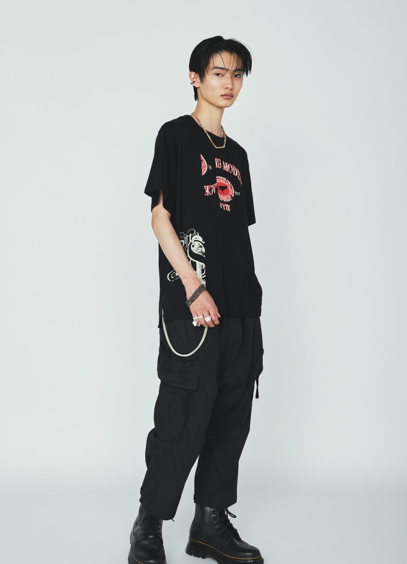 30S COTTON JERSEY CROW AND ANCHOR PRINT T-SHIRT