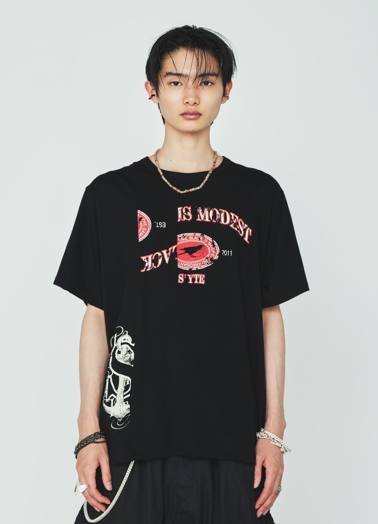 30S COTTON JERSEY CROW AND ANCHOR PRINT T-SHIRT