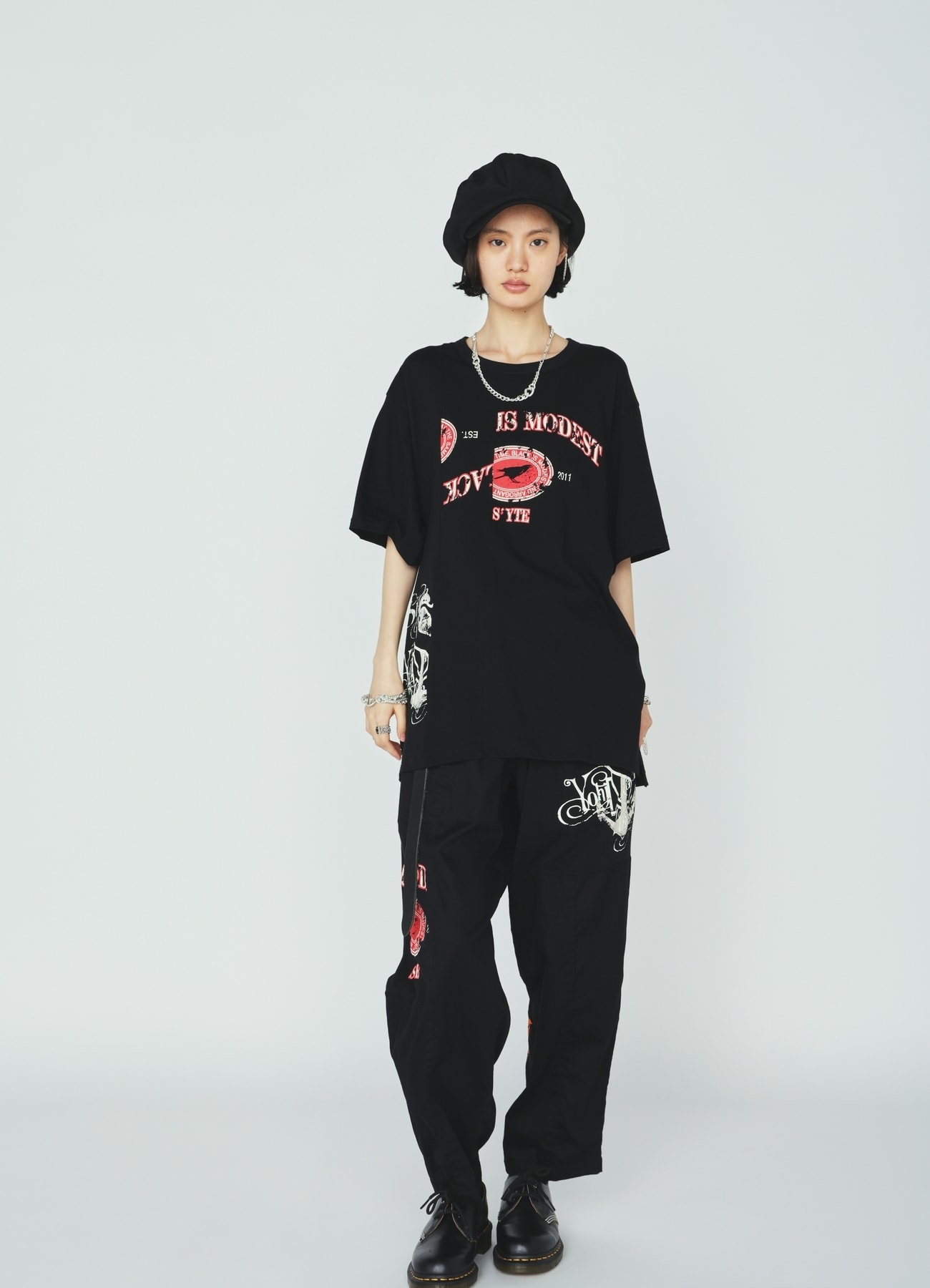 30S COTTON JERSEY CROW AND ANCHOR PRINT T-SHIRT