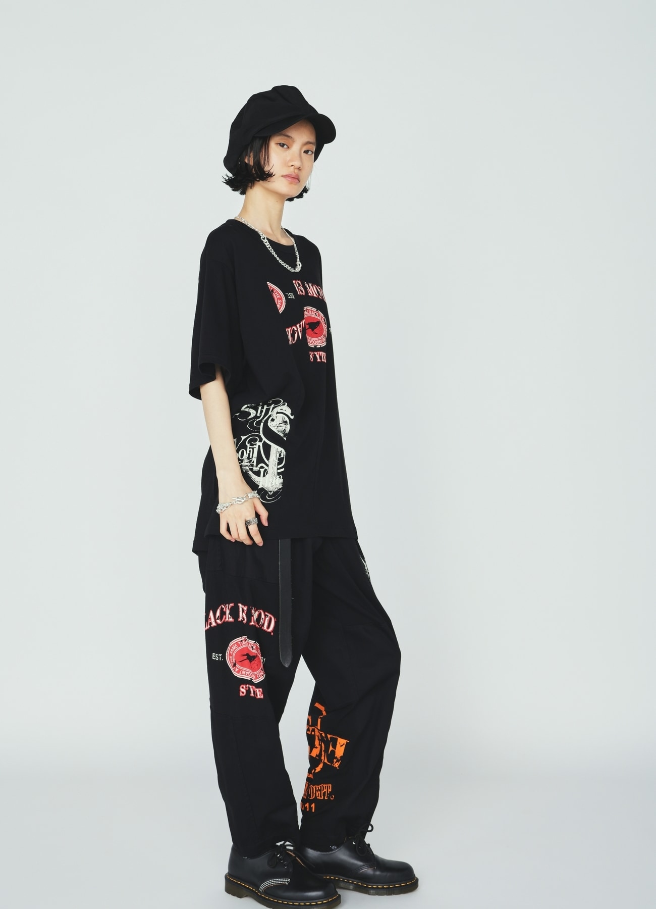 30S COTTON JERSEY CROW AND ANCHOR PRINT T-SHIRT