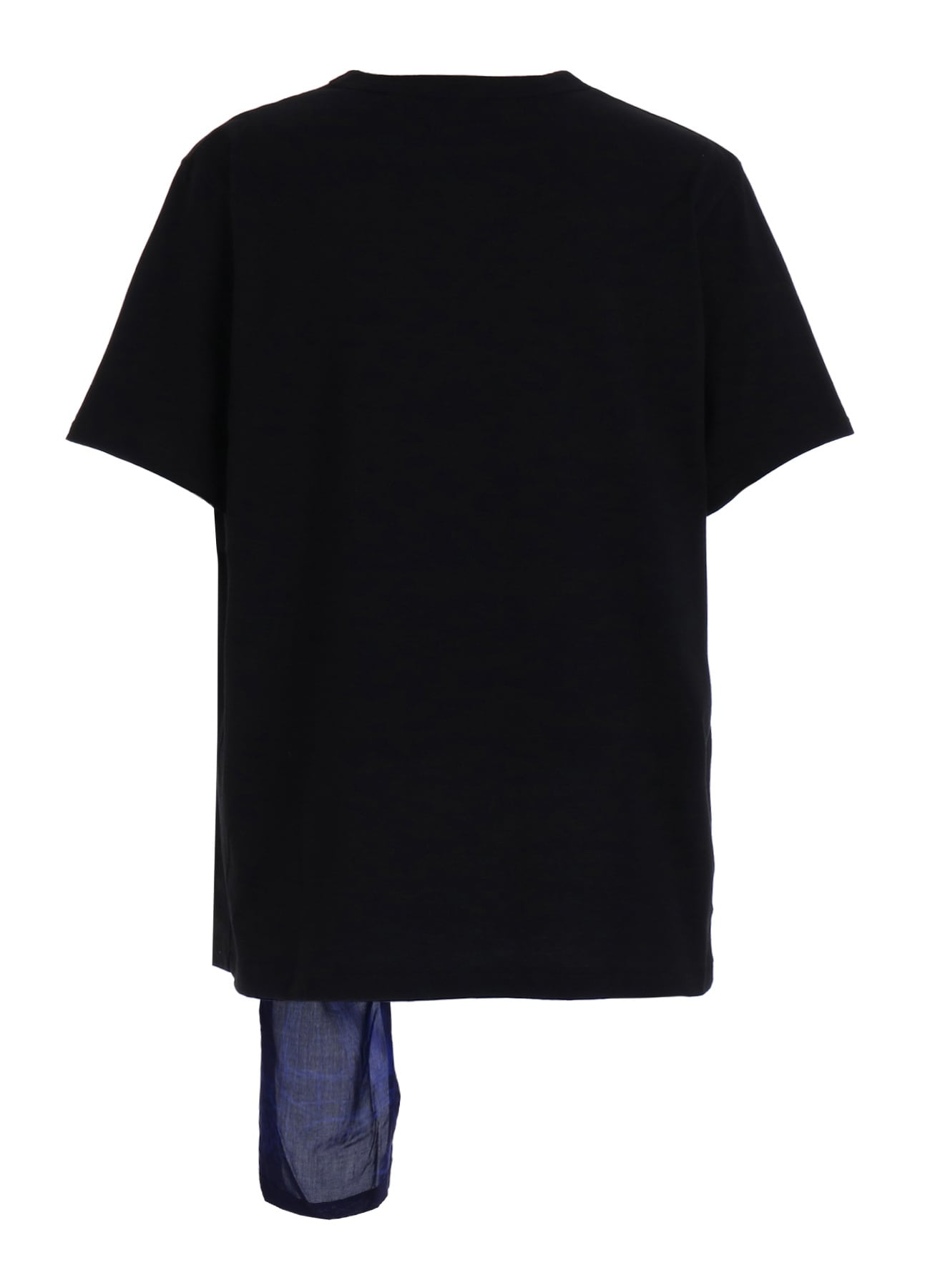 ASYMMETRY DESIGN SHORT-SLEEVED T-SHIRT WITH INDIAN MOTIF PRINT FABRIC