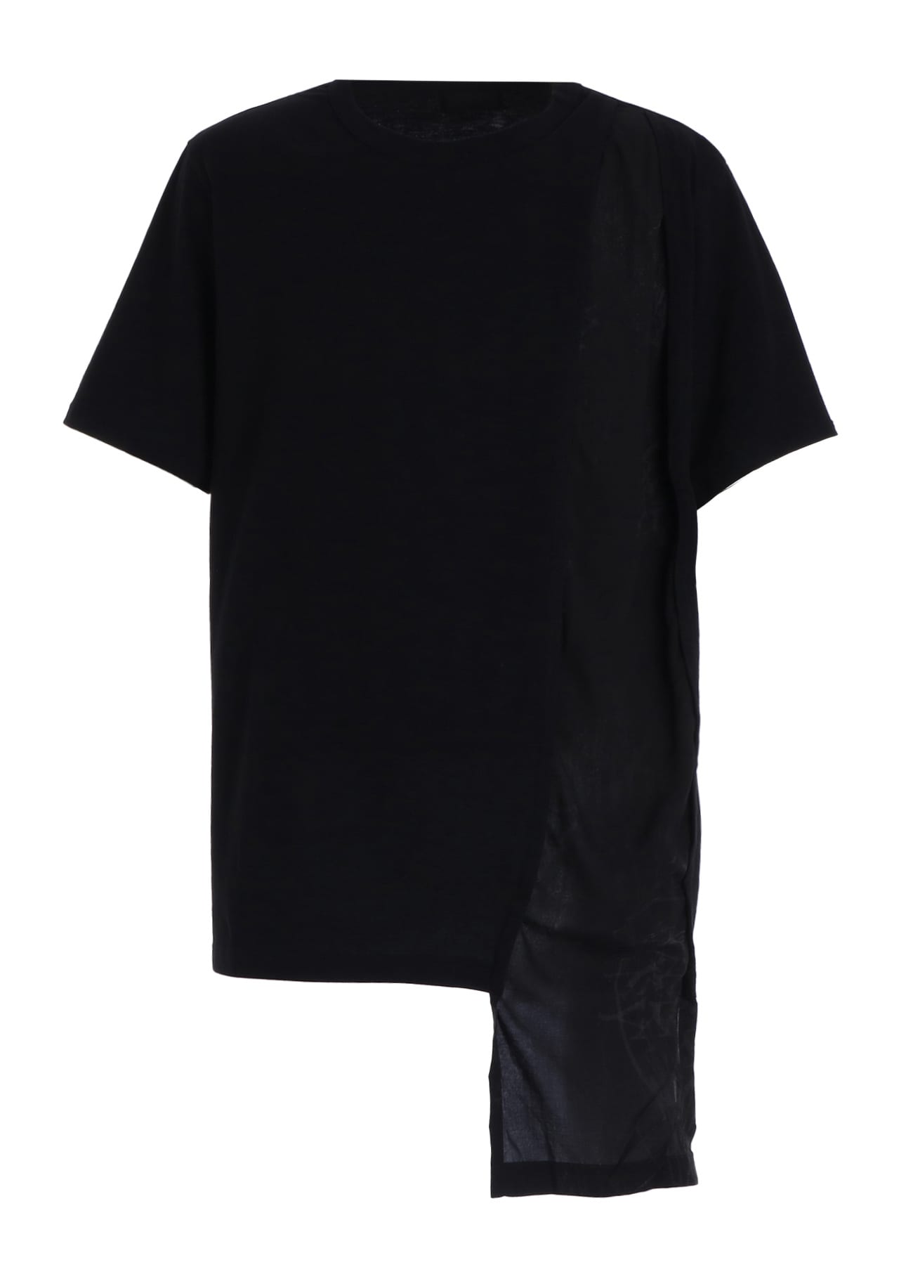ASYMMETRY DESIGN LONG-SLEEVED T-SHIRT WITH SUN-MOON PRINT FABRIC(M