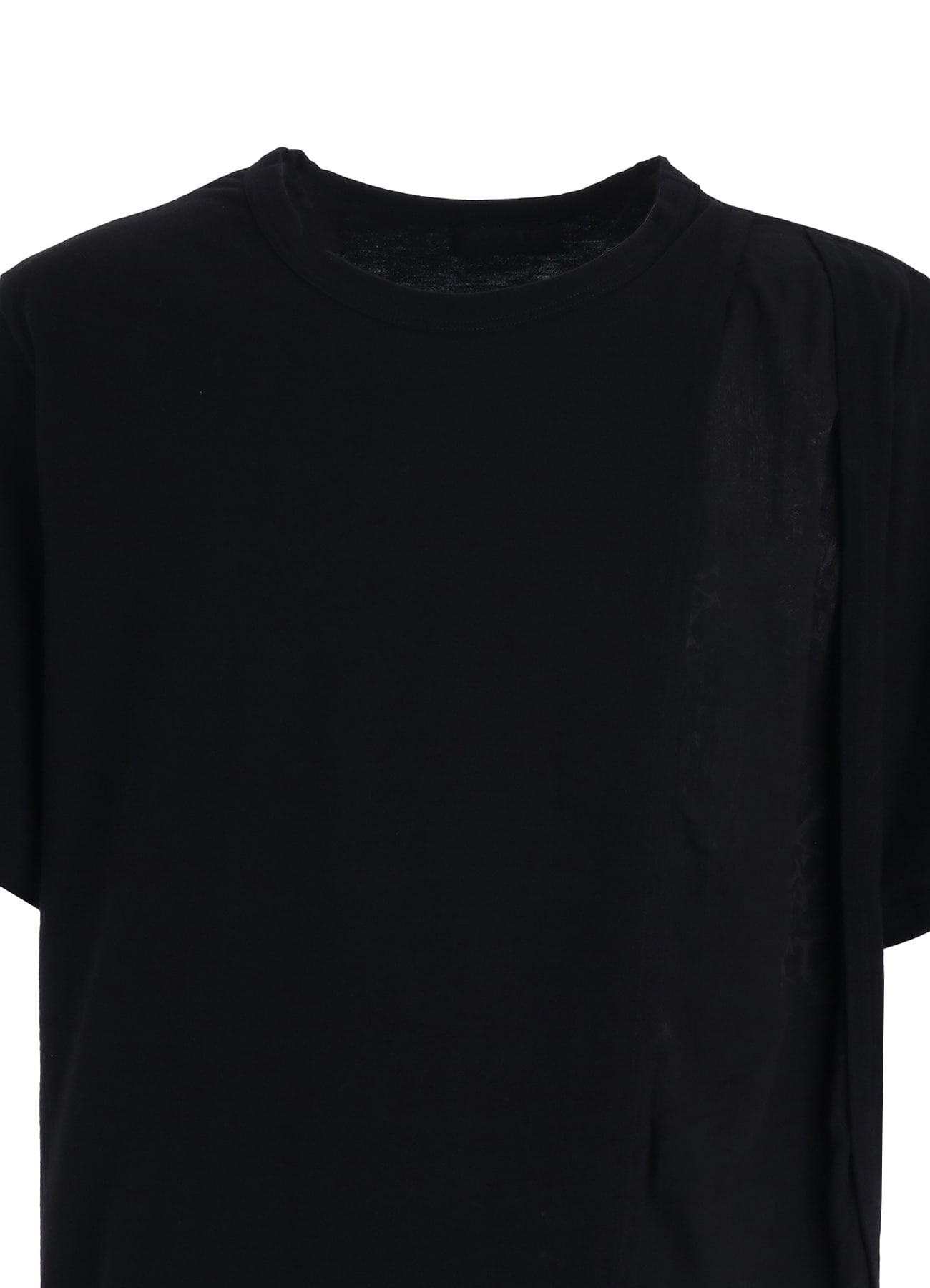 ASYMMETRY DESIGN SHORT-SLEEVED T-SHIRT WITH SUN-MOON PRINT FABRIC