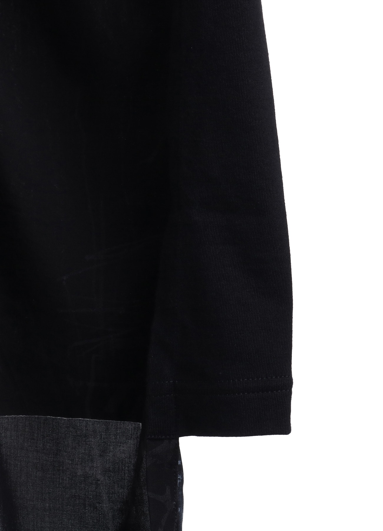ASYMMETRY DESIGN SHORT-SLEEVED T-SHIRT WITH SUN-MOON PRINT FABRIC