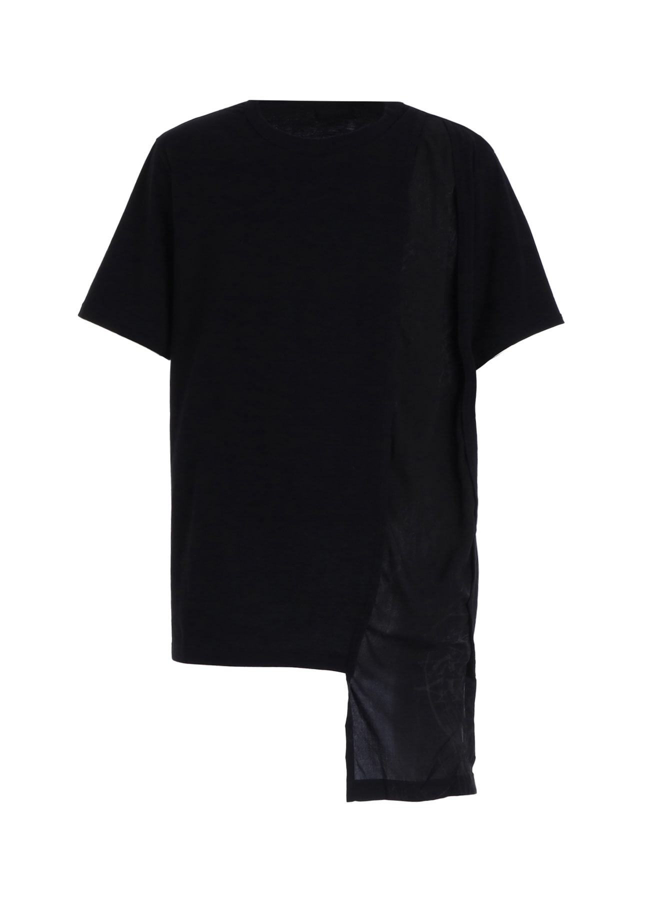 ASYMMETRY DESIGN LONG-SLEEVED T-SHIRT WITH SUN-MOON PRINT FABRIC