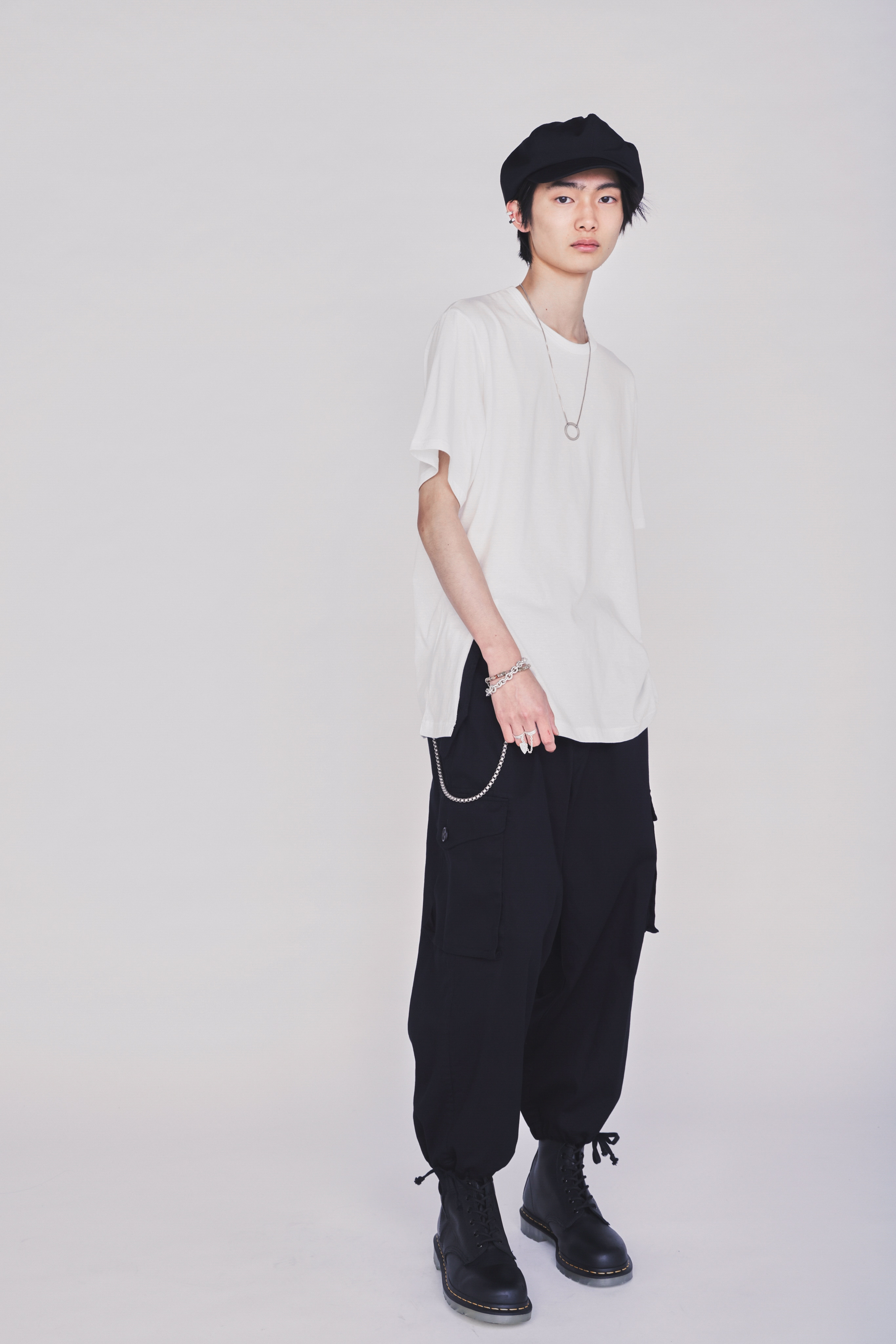 30/COTTON JERSEY FRONT SLIT T-SHIRT