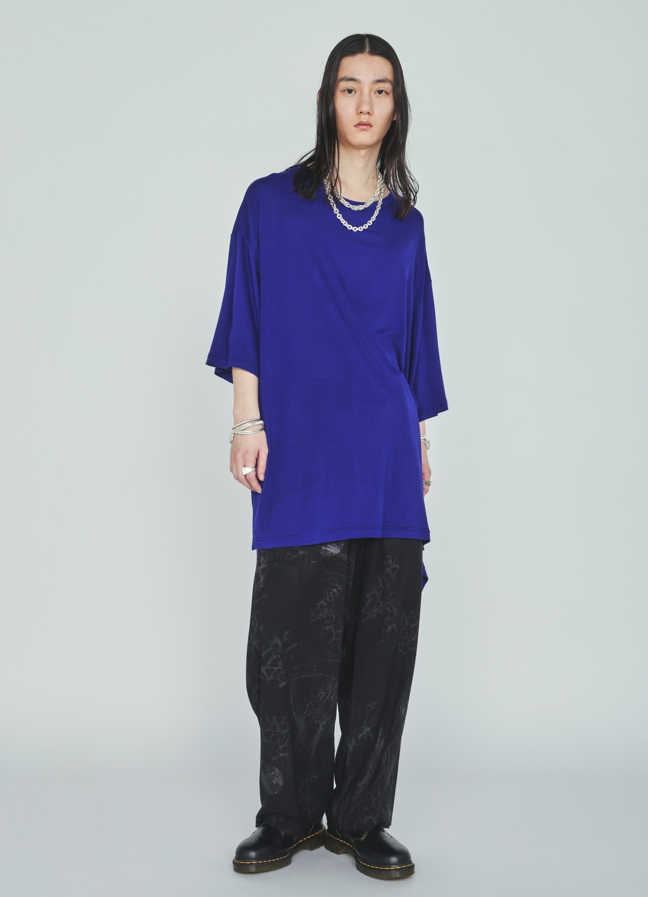 RAYON JERSEY DRAPE T-SHIRT