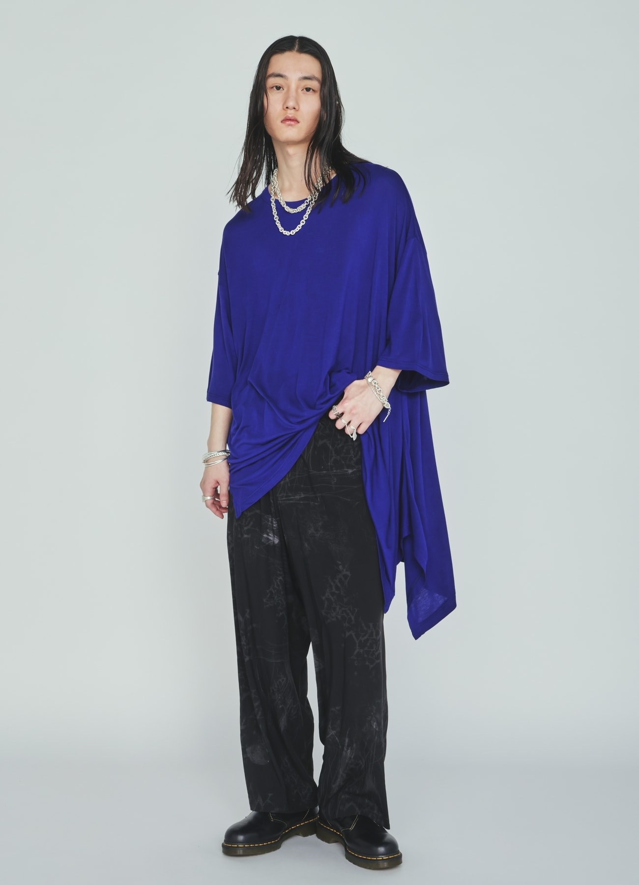 RAYON JERSEY DRAPE T-SHIRT