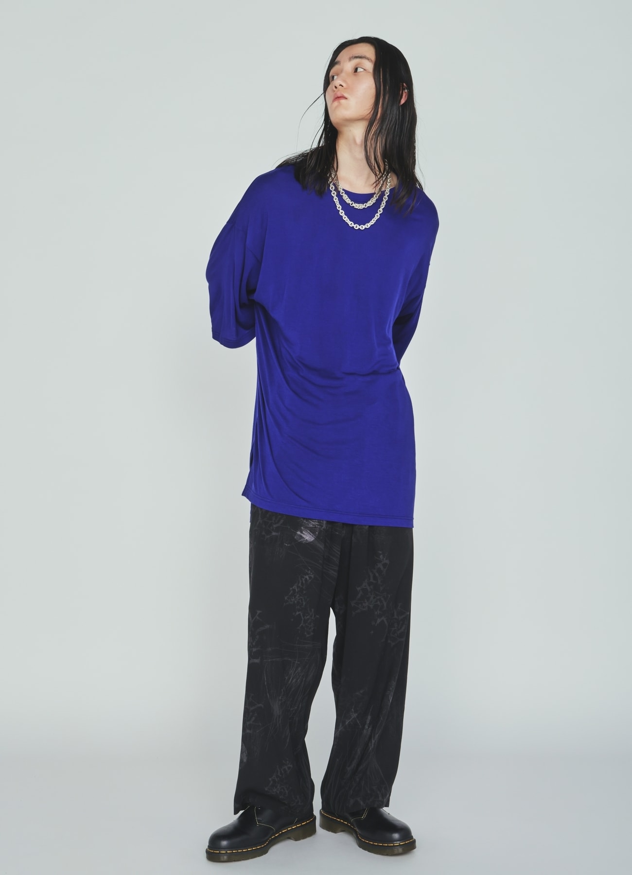 RAYON JERSEY DRAPE T-SHIRT