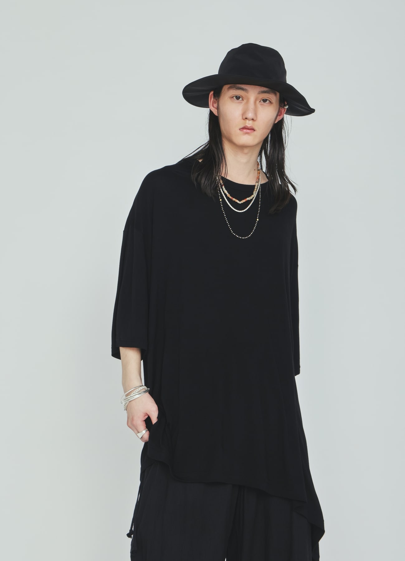 RAYON JERSEY DRAPE T-SHIRT