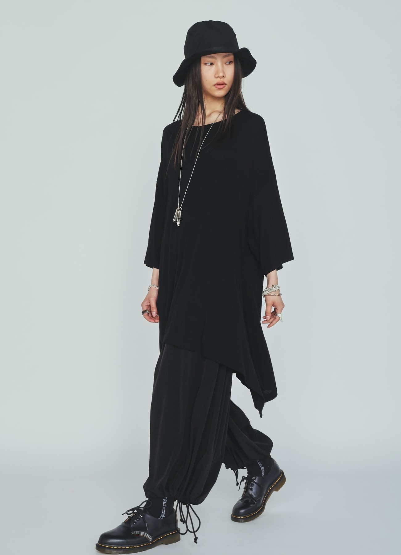 RAYON JERSEY DRAPE T-SHIRT