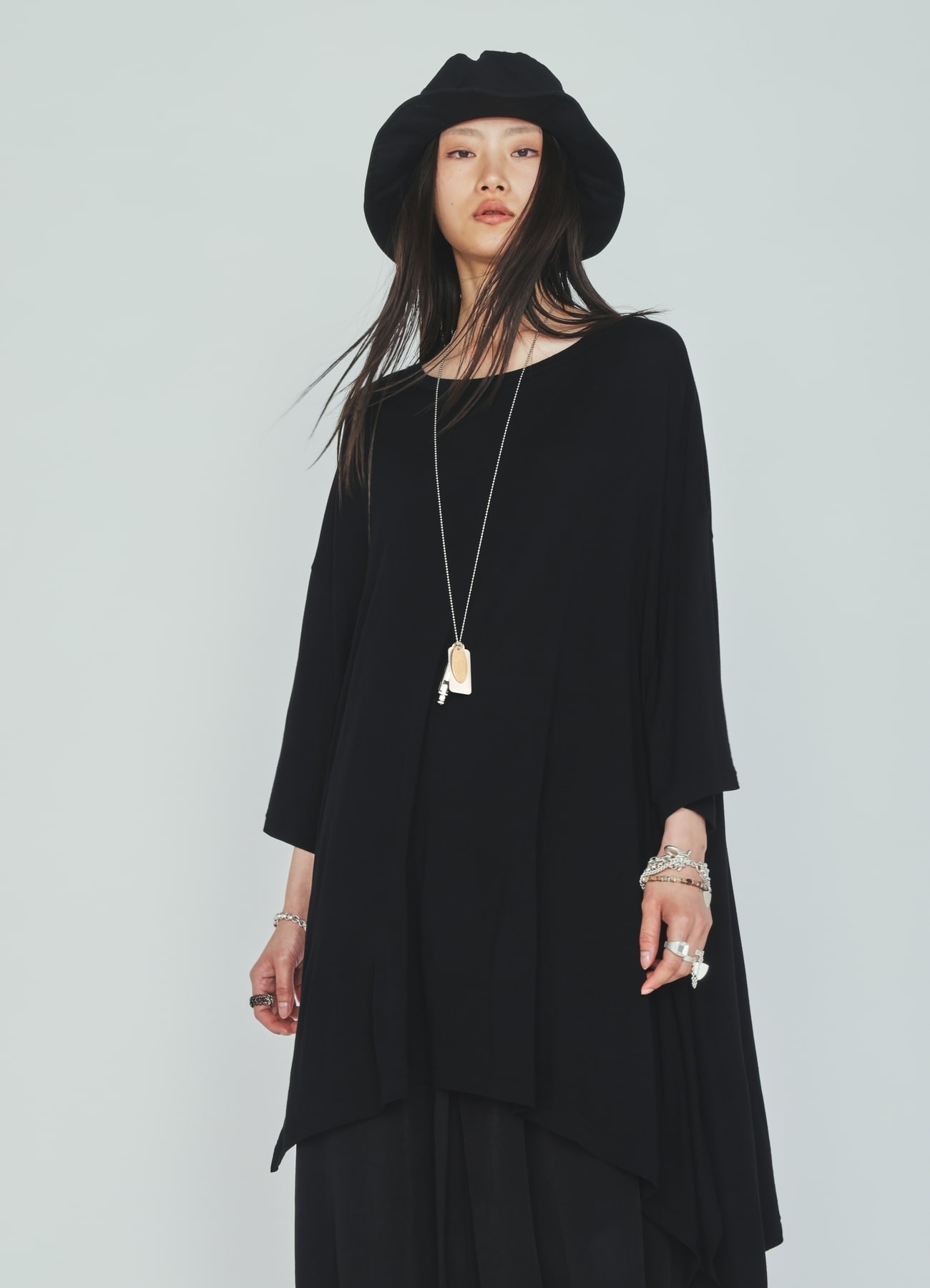 RAYON JERSEY DRAPE T-SHIRT