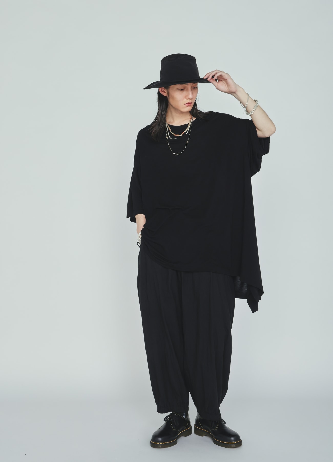 RAYON JERSEY DRAPE T-SHIRT