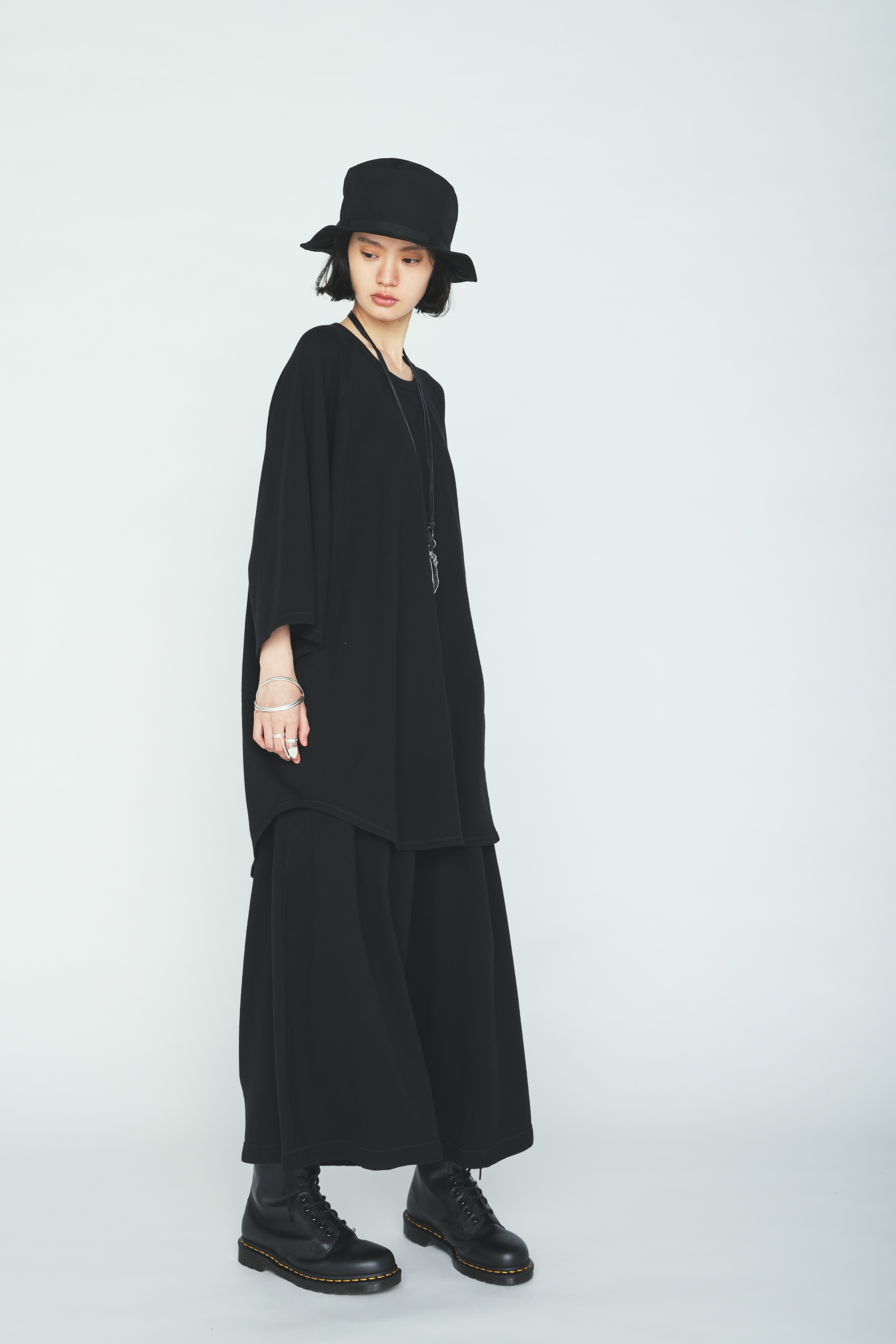 40/1 COTTON GAUZE FLEECE OVERSIZED RAGLAN T-SHIRT WITH GUSSETS